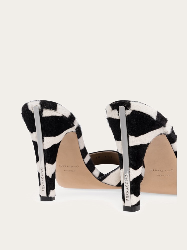 Pony skin heeled slide Gallery image 5