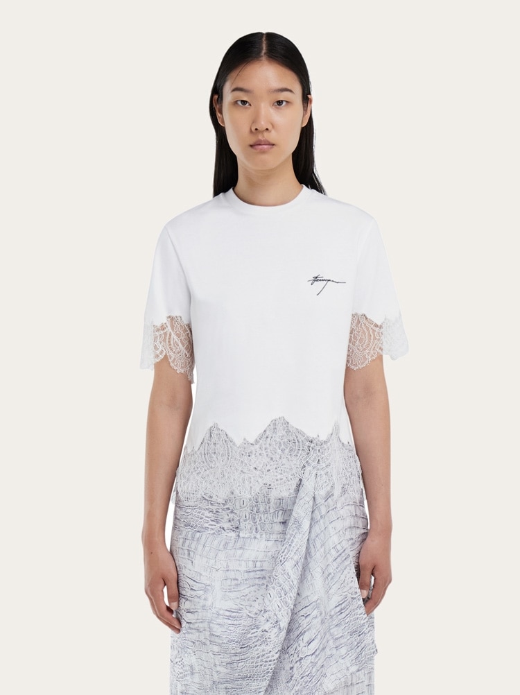 レースインサート Tシャツ Gallery image 2