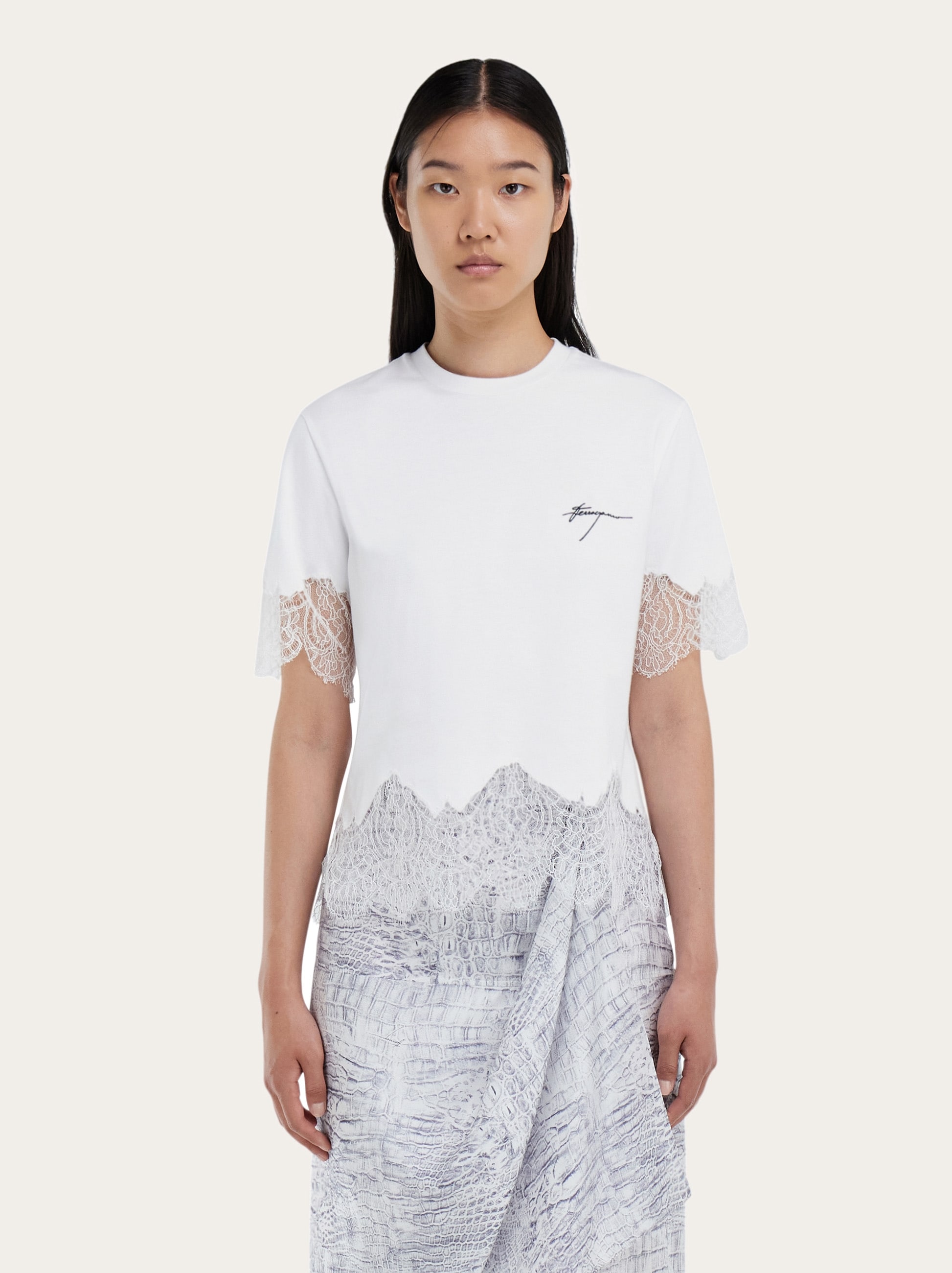 レースインサート Tシャツ - ウィメンズ | Ferragamo