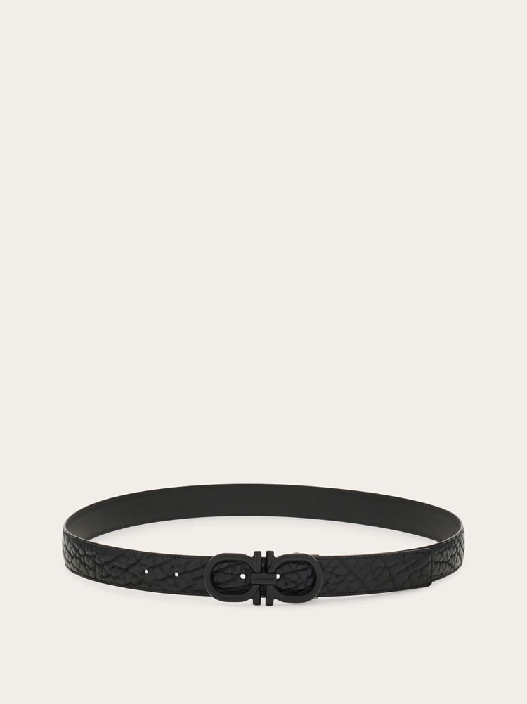 Reversible and adjustable Gancini belt Gallery image 3