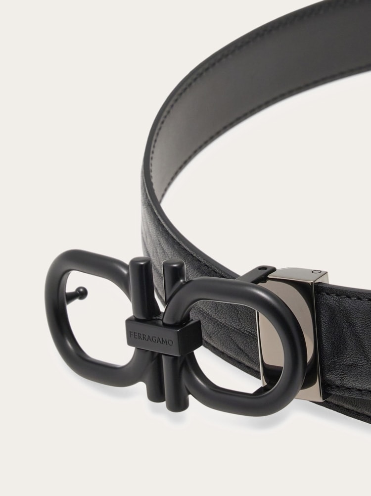 Reversible and adjustable Gancini belt Gallery image 4