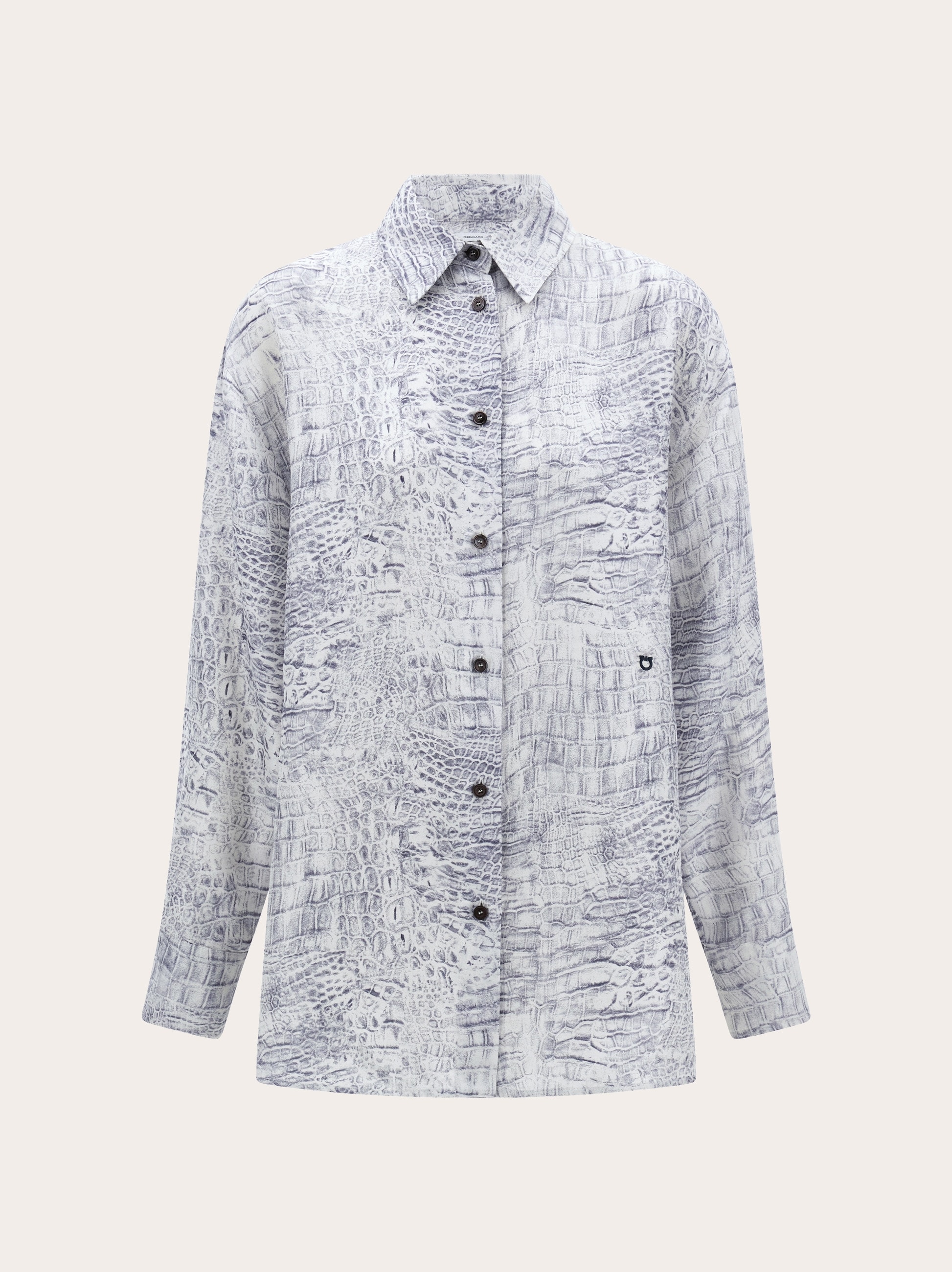 Georgette shirt with orchid print - Women | Ferragamo