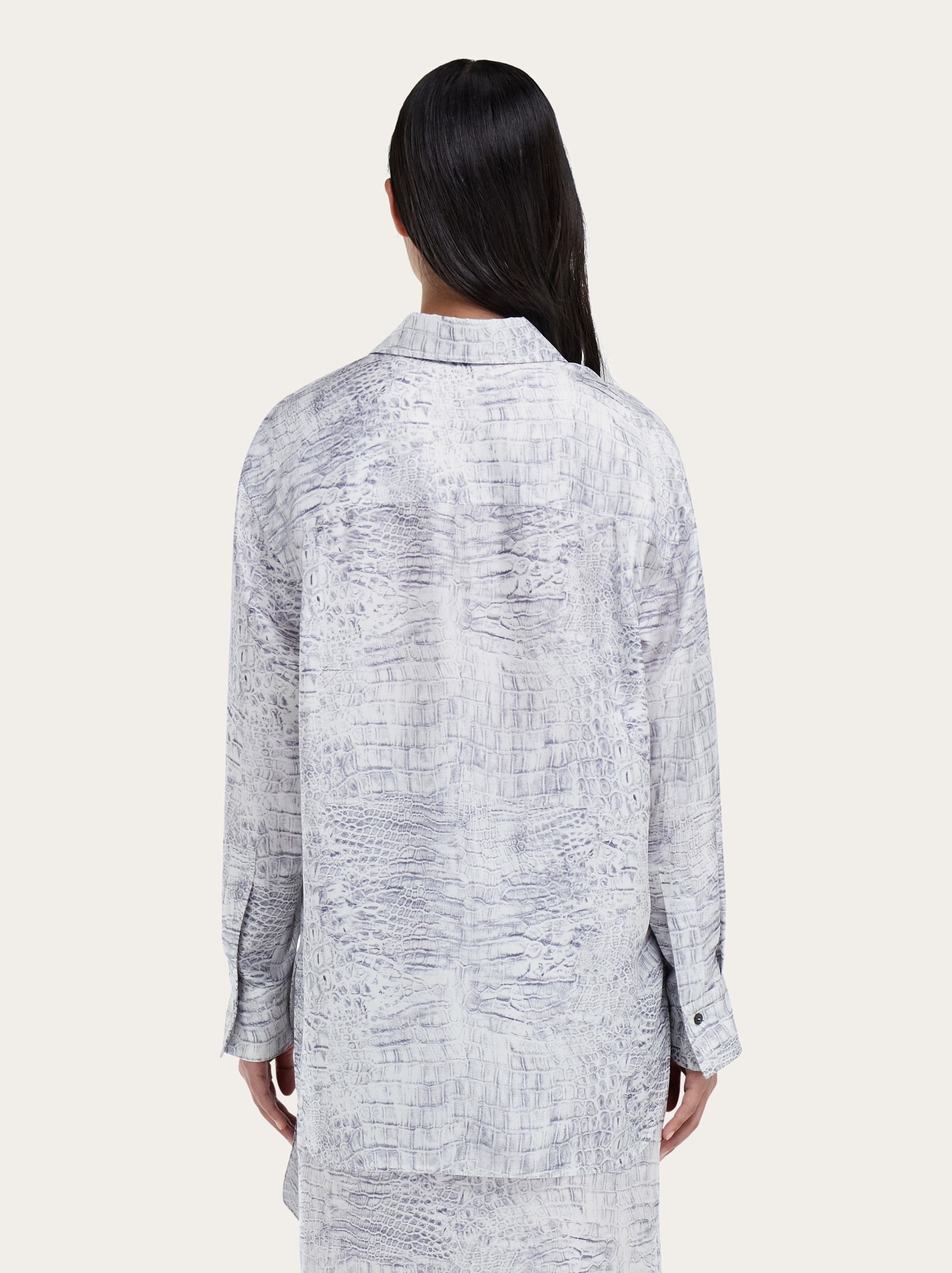 Georgette shirt with orchid print - Women | Ferragamo