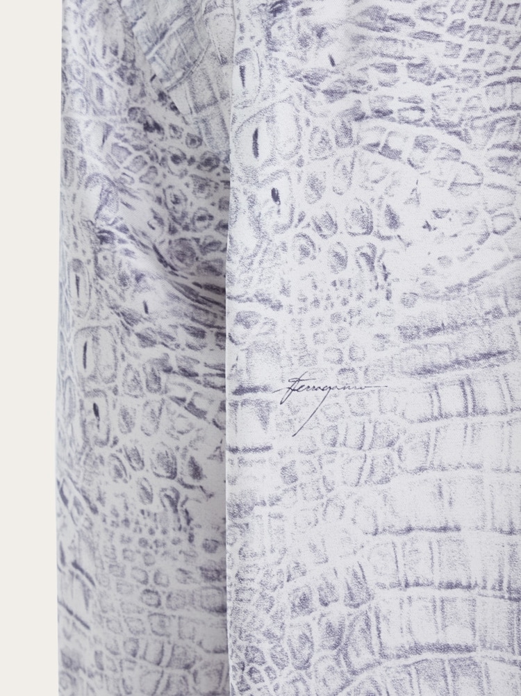 Georgette shirt with orchid print Gallery image 5