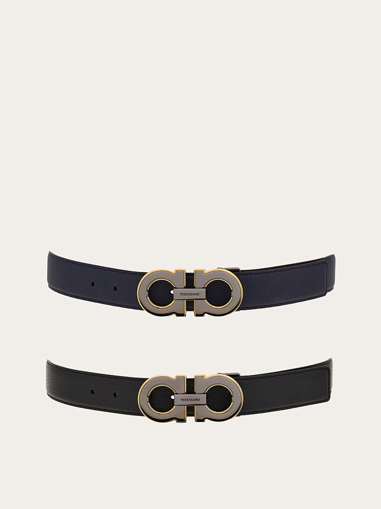 Reversible and adjustable Gancini belt with Switch buckle Gallery image 2