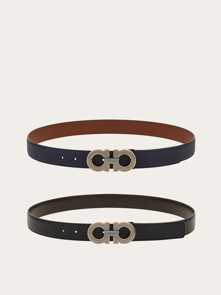 Reversible and adjustable Gancini belt with Switch buckle Gallery image 3