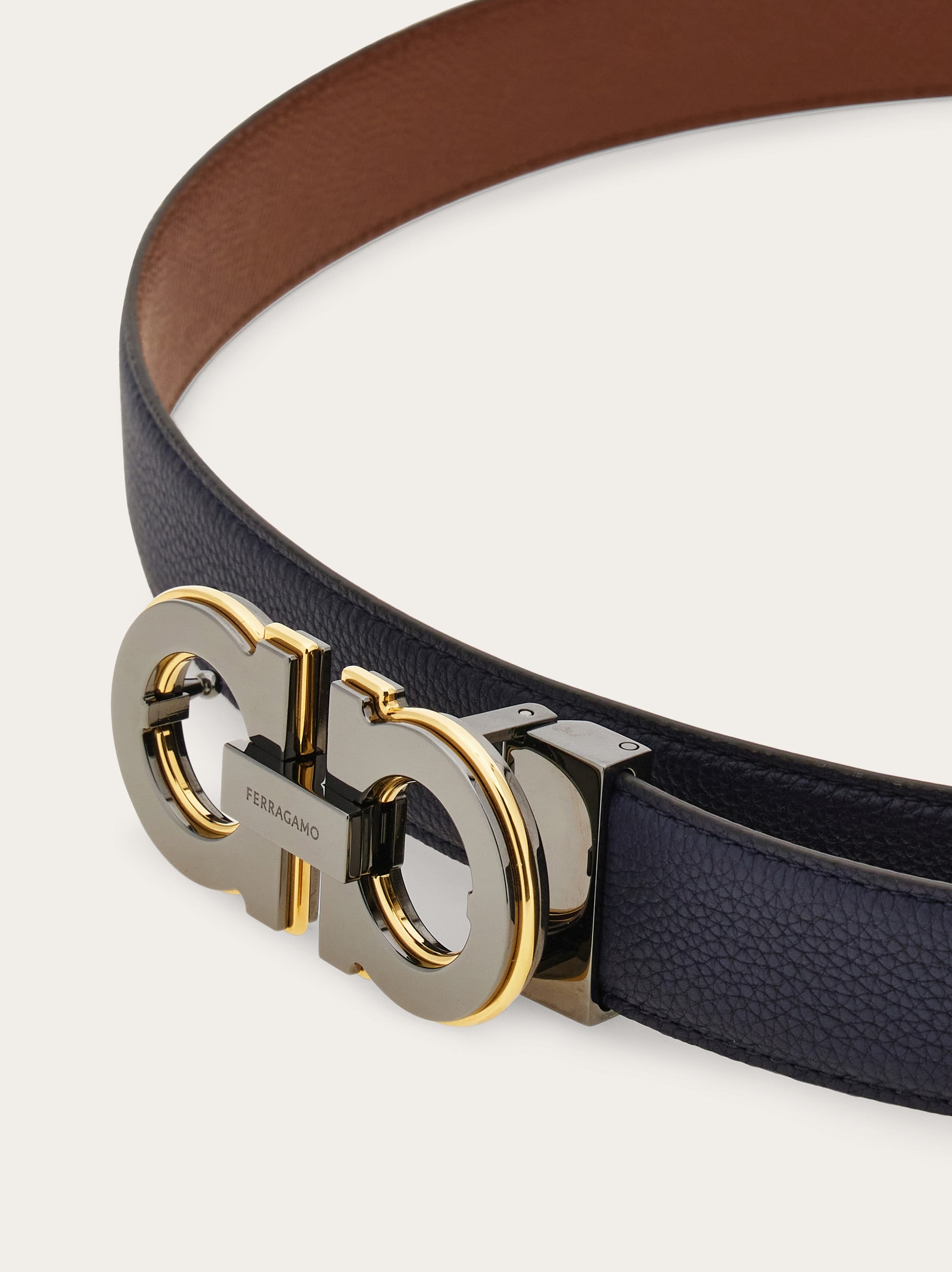 Salvatore Ferragamo ベルト Reversible and adjustable Gancini belt with Switch buckle - Men