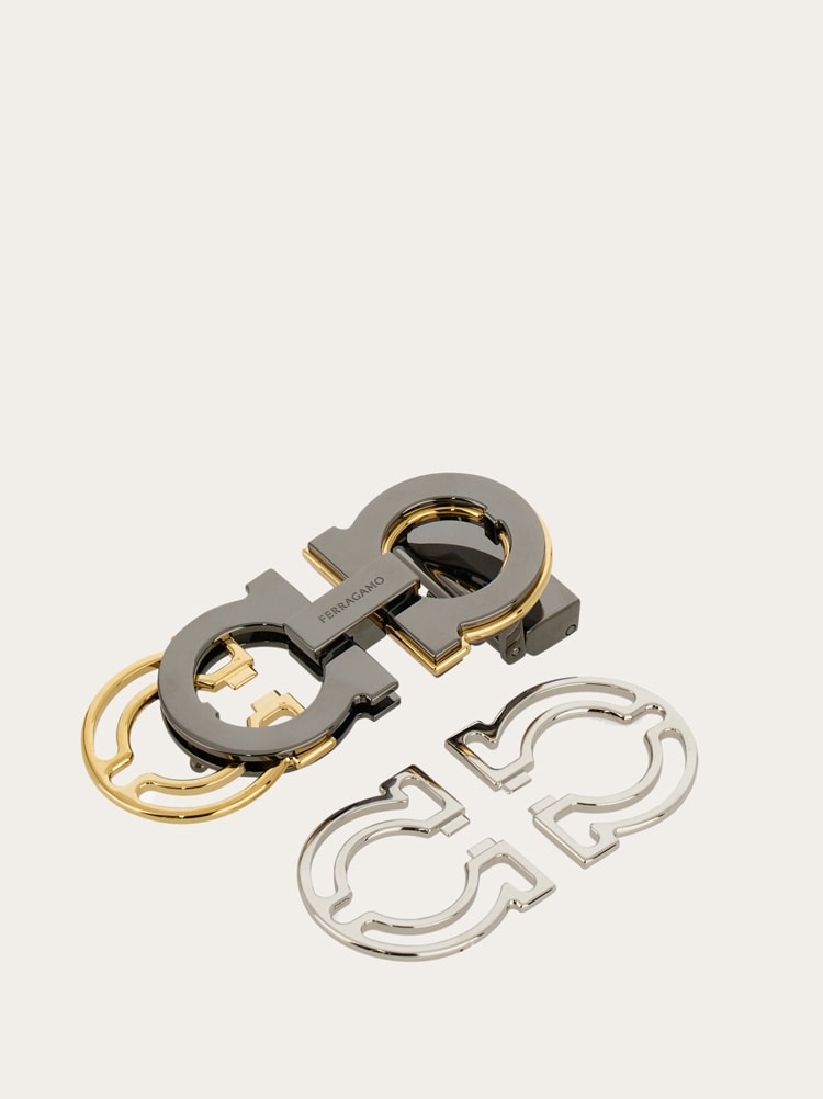 Reversible and adjustable Gancini belt with Switch buckle Gallery image 8
