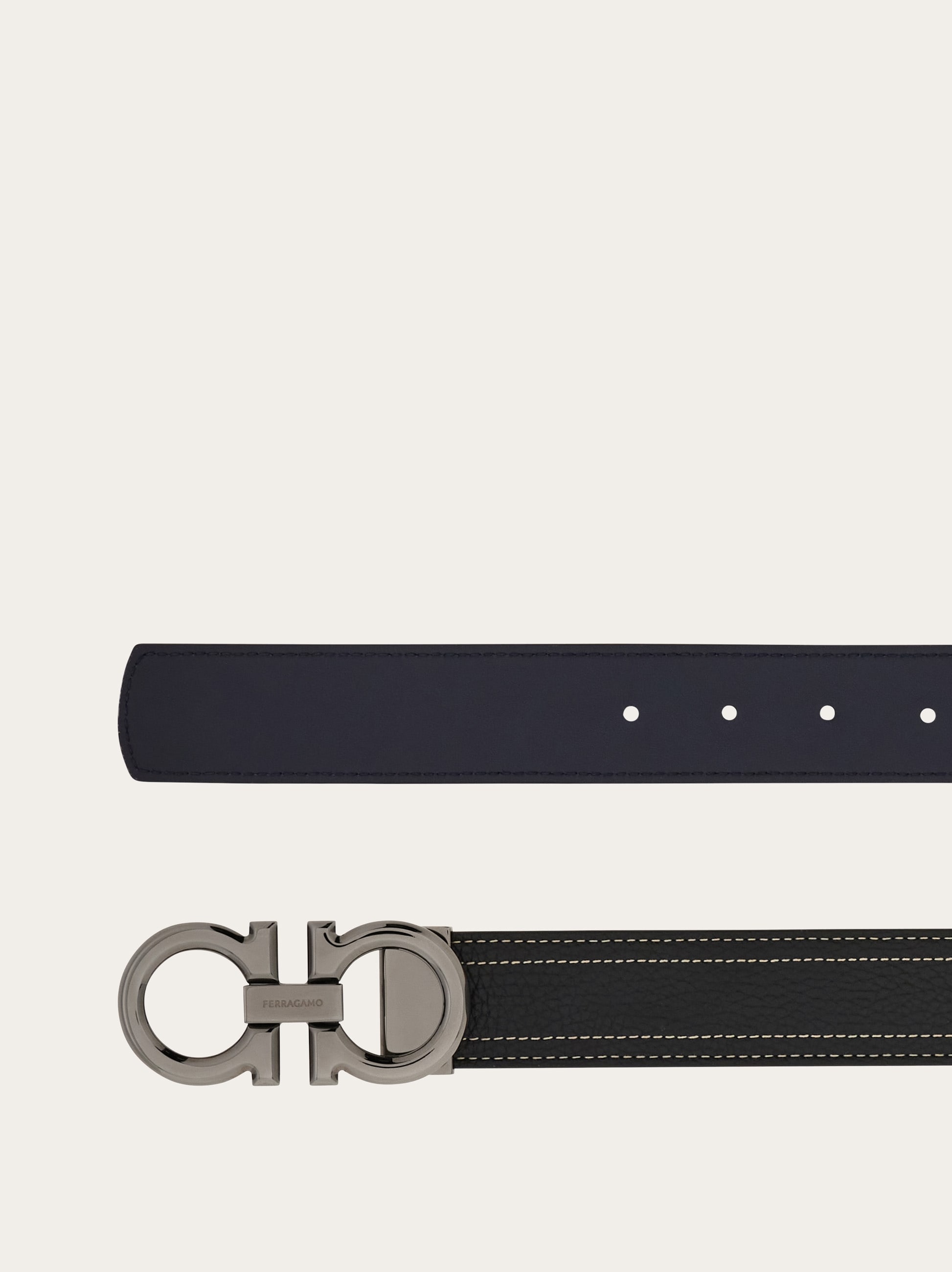 Reversible and adjustable Gancini belt - Men | Ferragamo