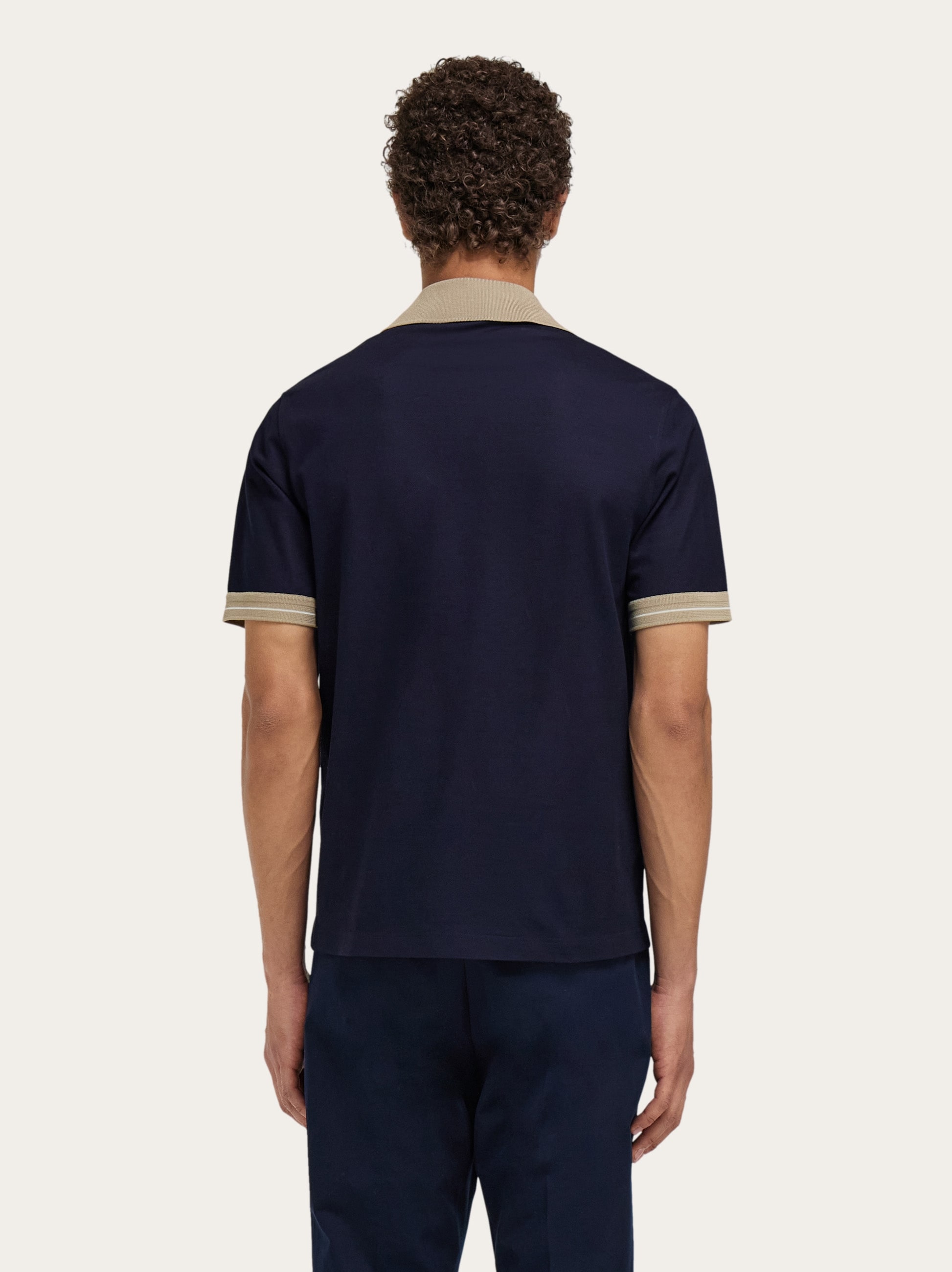 Salvatore Ferragamo ネイビー ポロシャツ Salvatore Ferragamo Polo Shirt Men Large Blue Navy Cotton Preppy