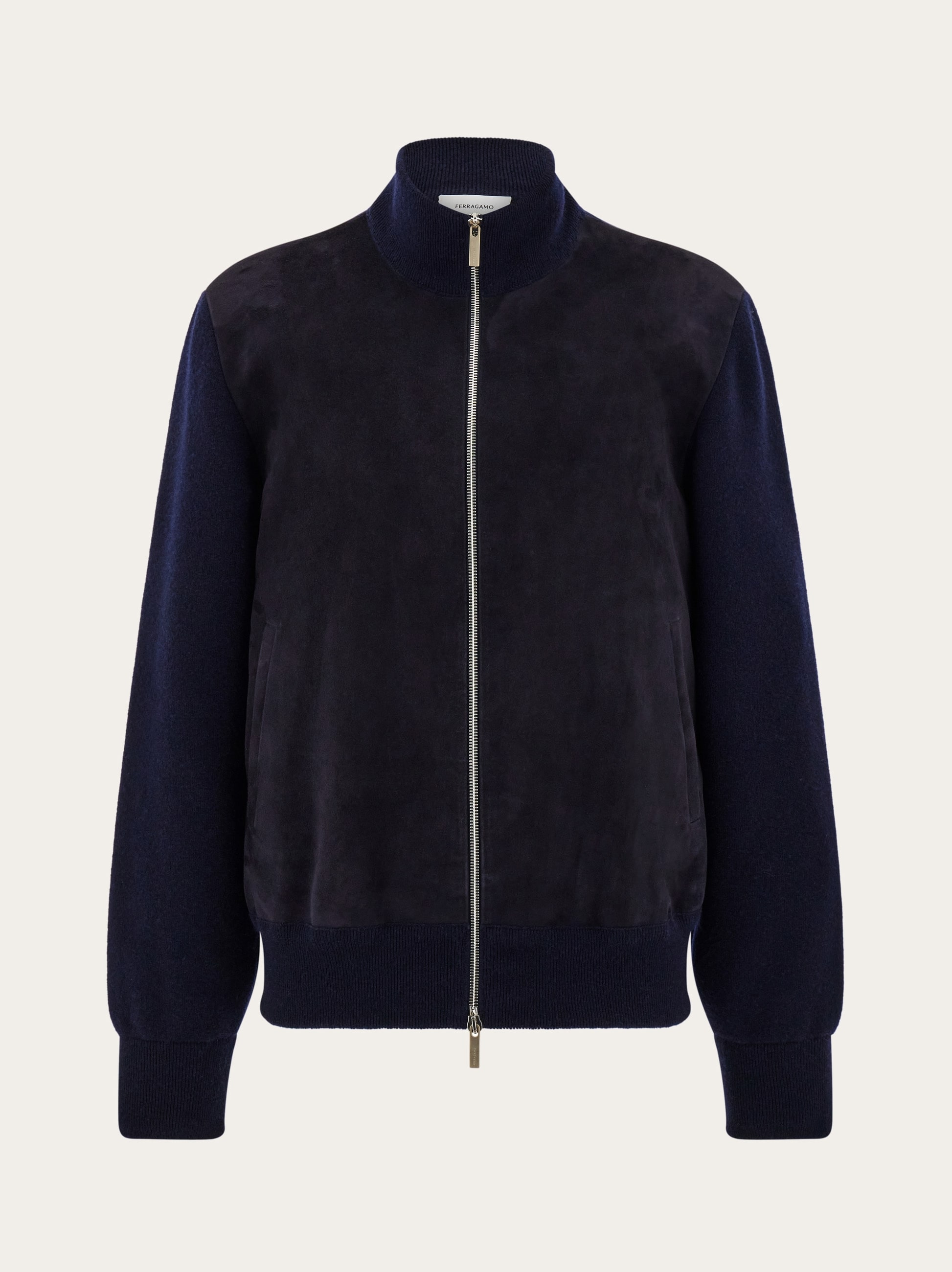 Suede blouson with knitted details - Men | Ferragamo