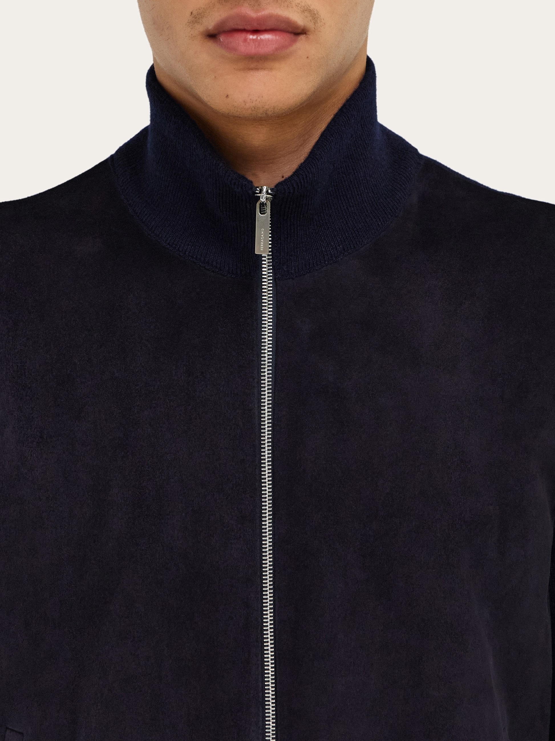 Suede blouson with knitted details - Men | Ferragamo