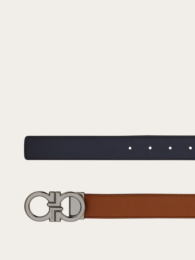 Reversible and adjustable Gancini belt Gallery image 2