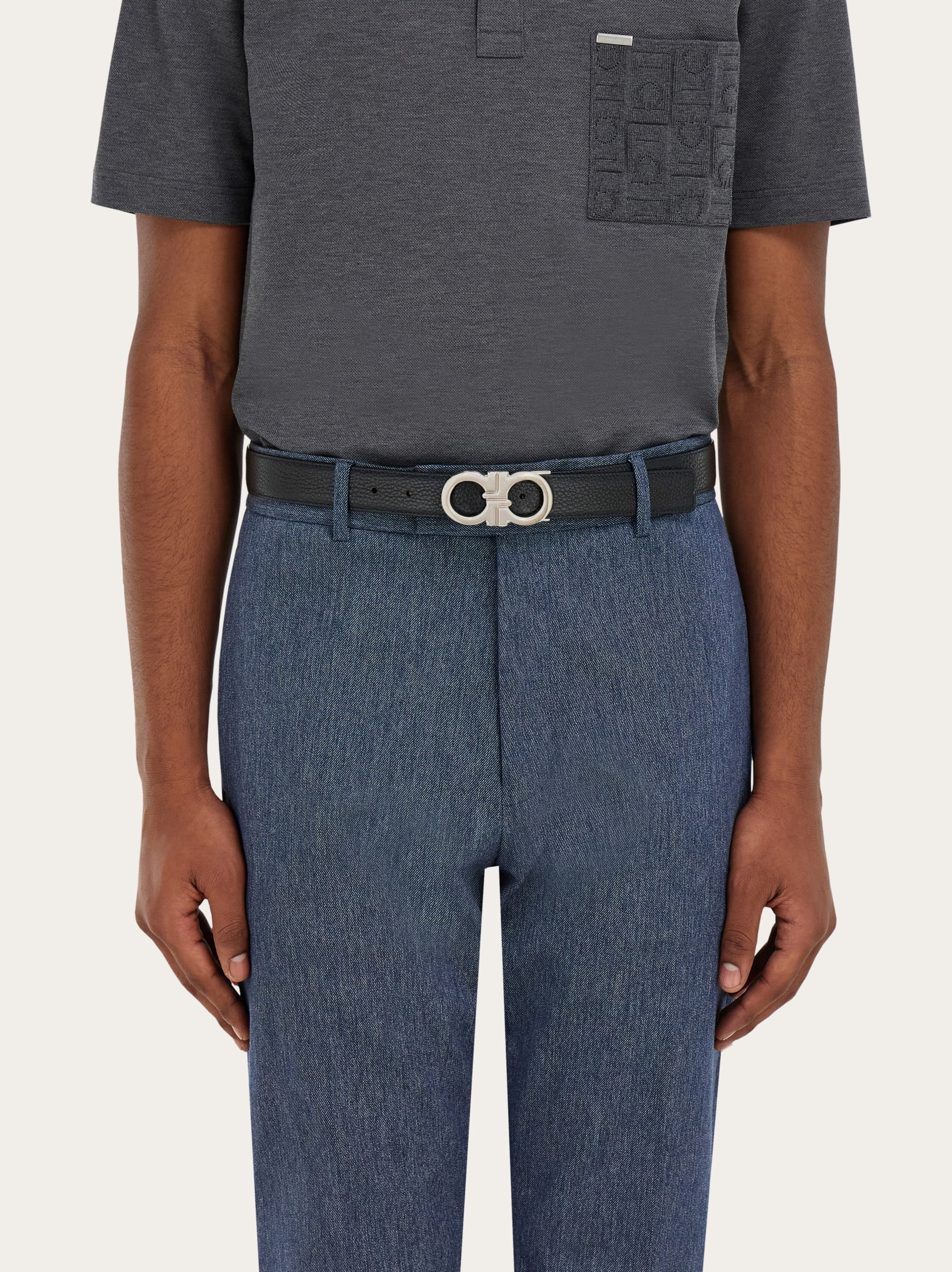 Reversible and adjustable Gancini belt - Men | Ferragamo