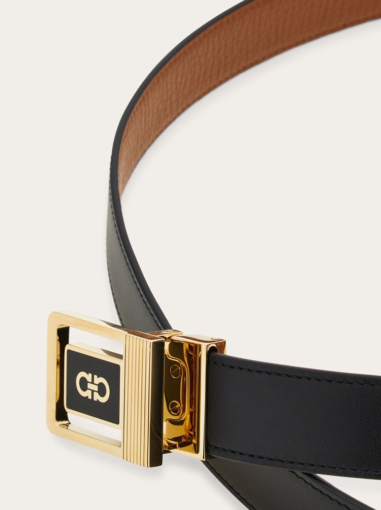 100cm★メンズベルト リバーシブル ゴールドロゴ リバーシブルベルト - メンズ | Ferragamo