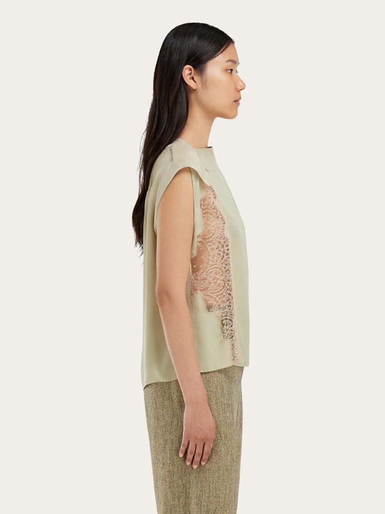 Top con intarsia de encaje Gallery image 3