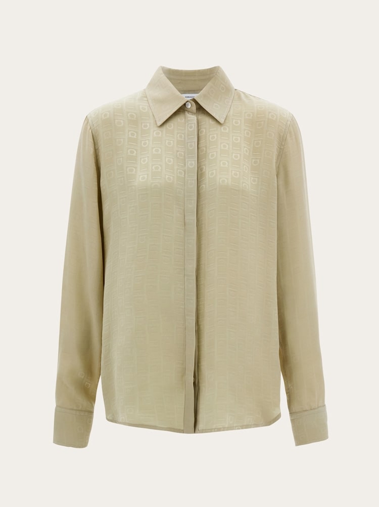 Camisa de seda con Ferragamo Monogram Gallery image 1
