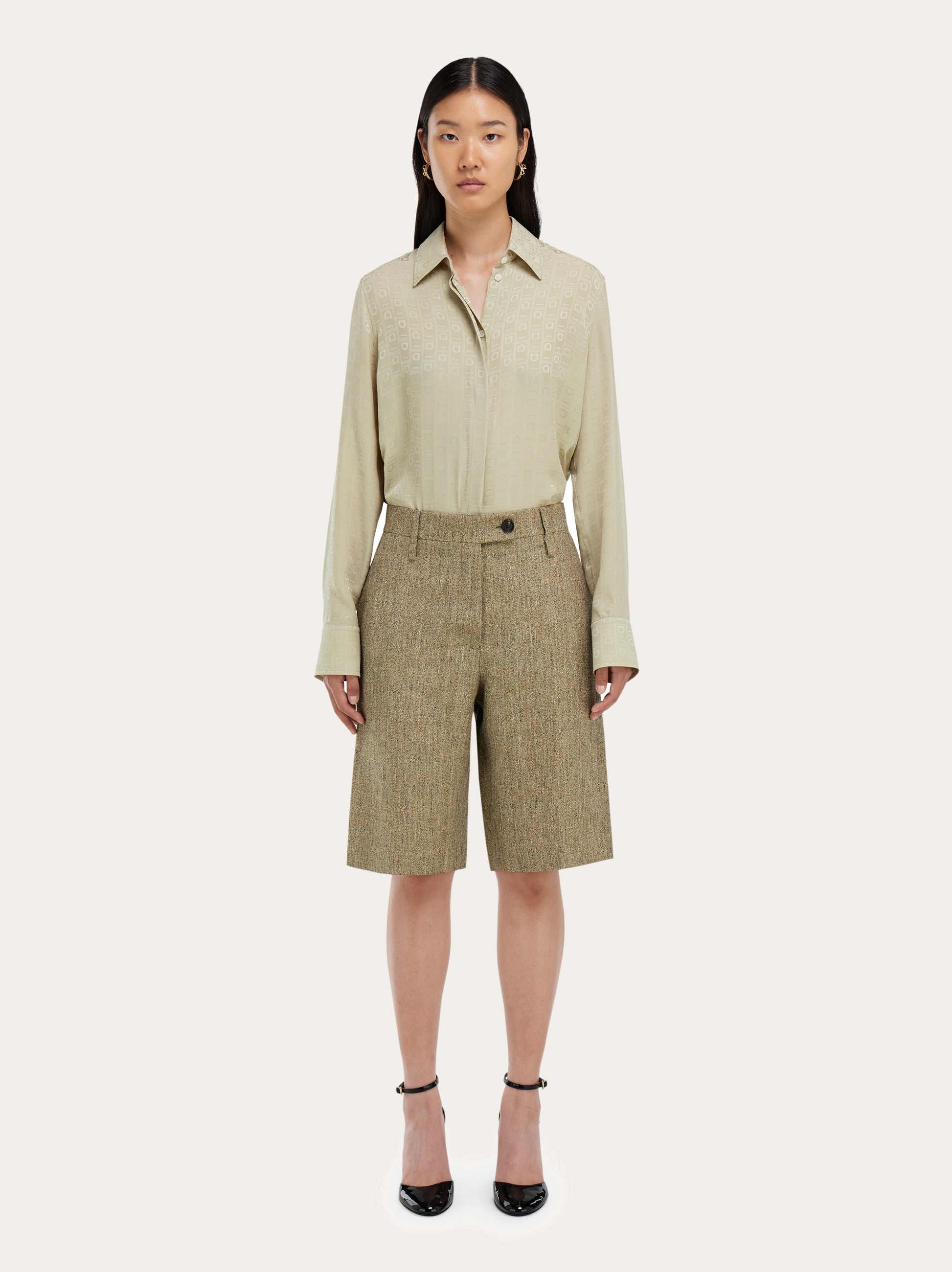 Ferragamo Monogram silk shirt - Women | Ferragamo