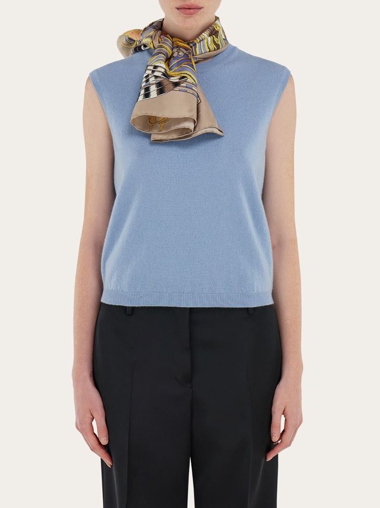 루스터 프린트 실크 스카프 Gallery image 3