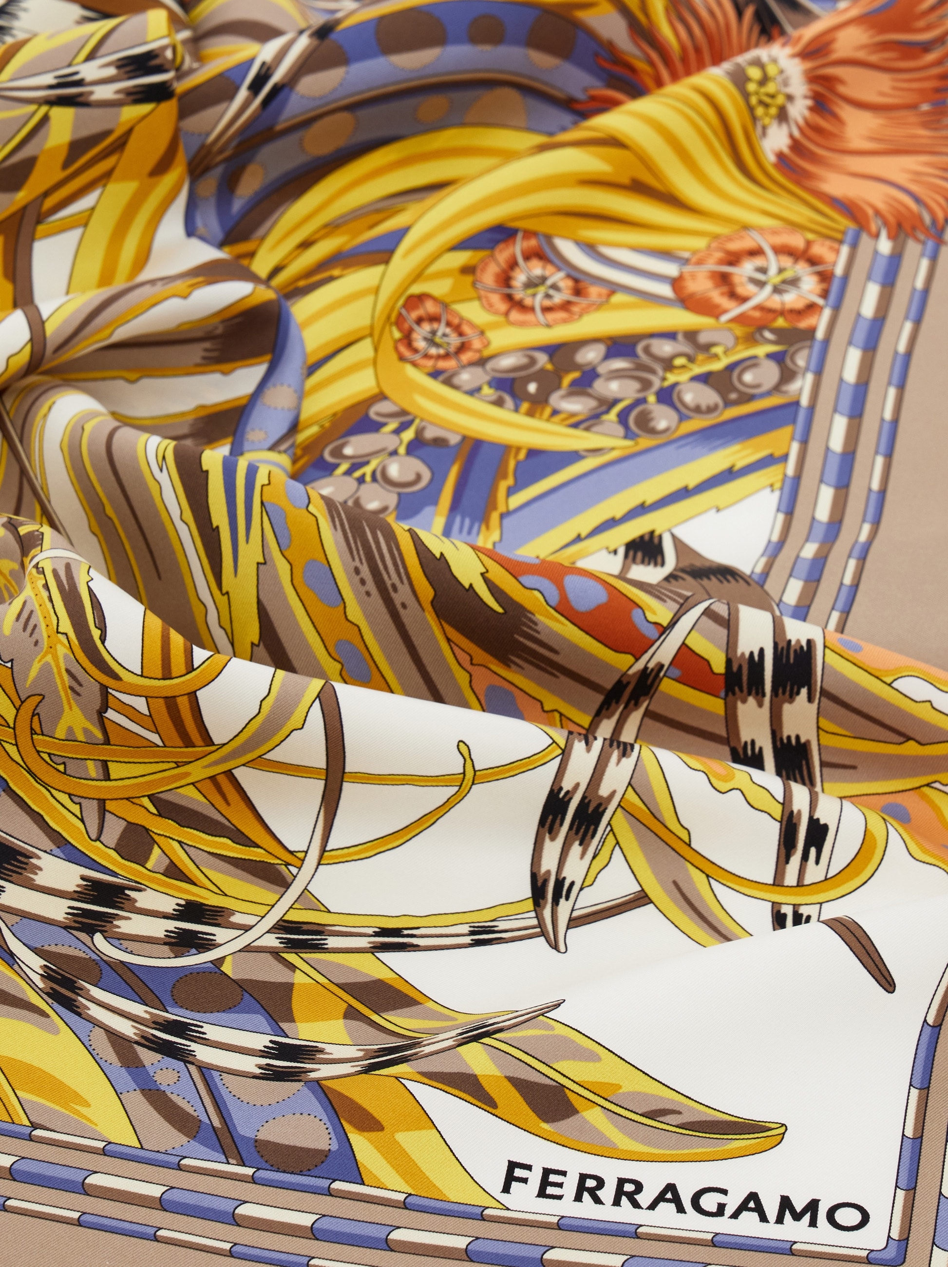 Rooster print silk scarf - Women | Ferragamo