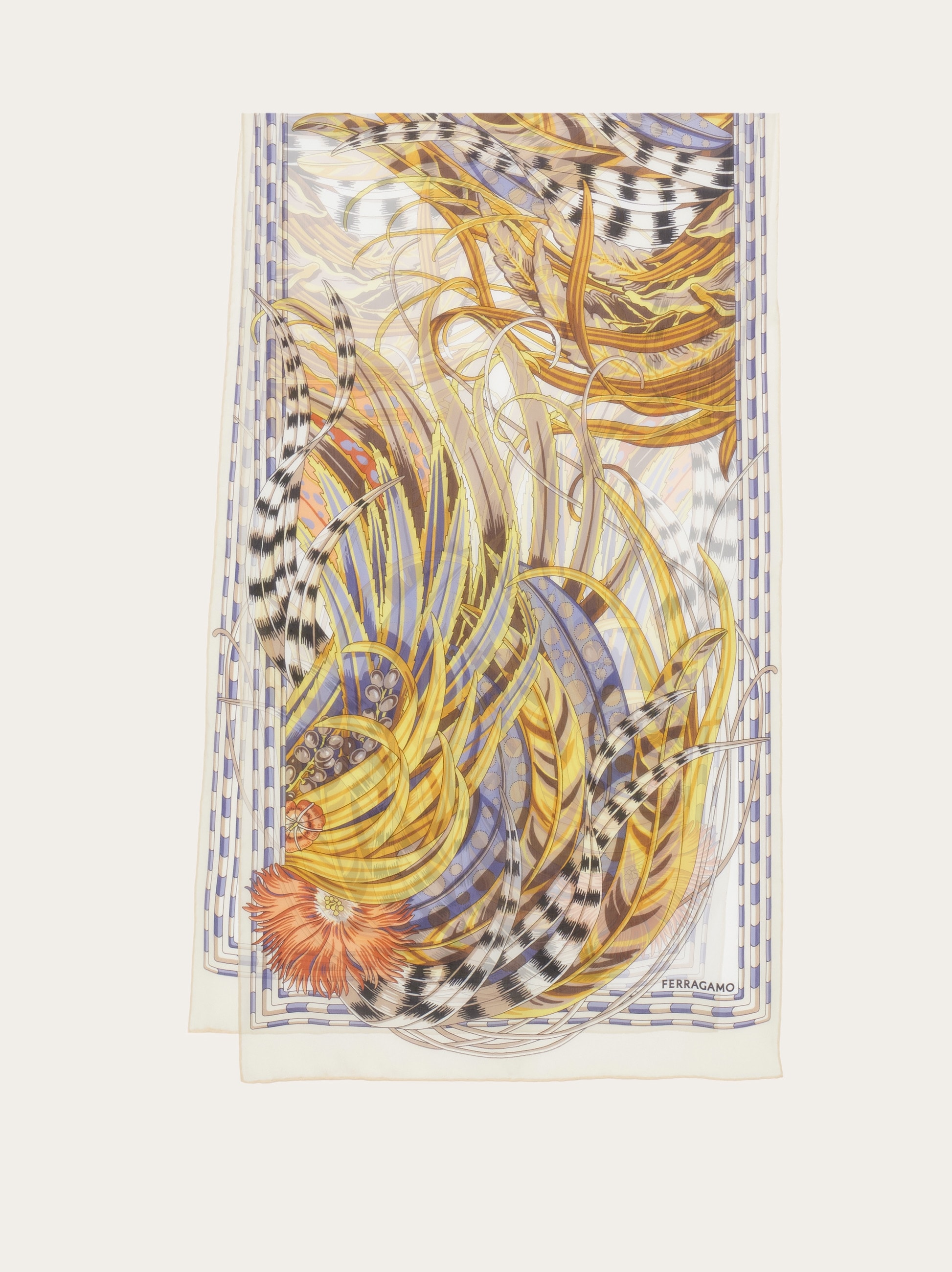 Rooster print silk scarf - Women | Ferragamo