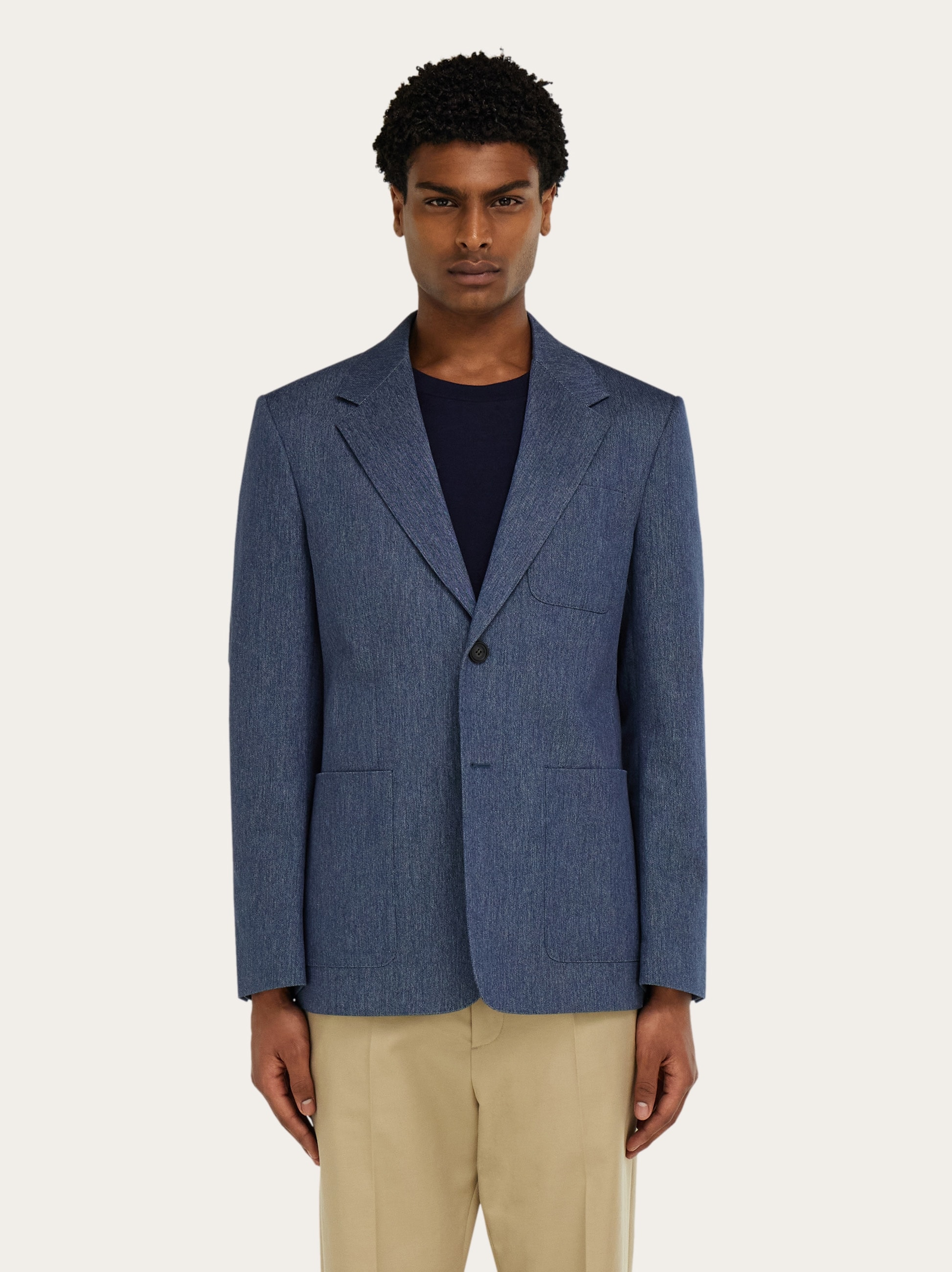 Single breasted denim blazer - Men | Ferragamo