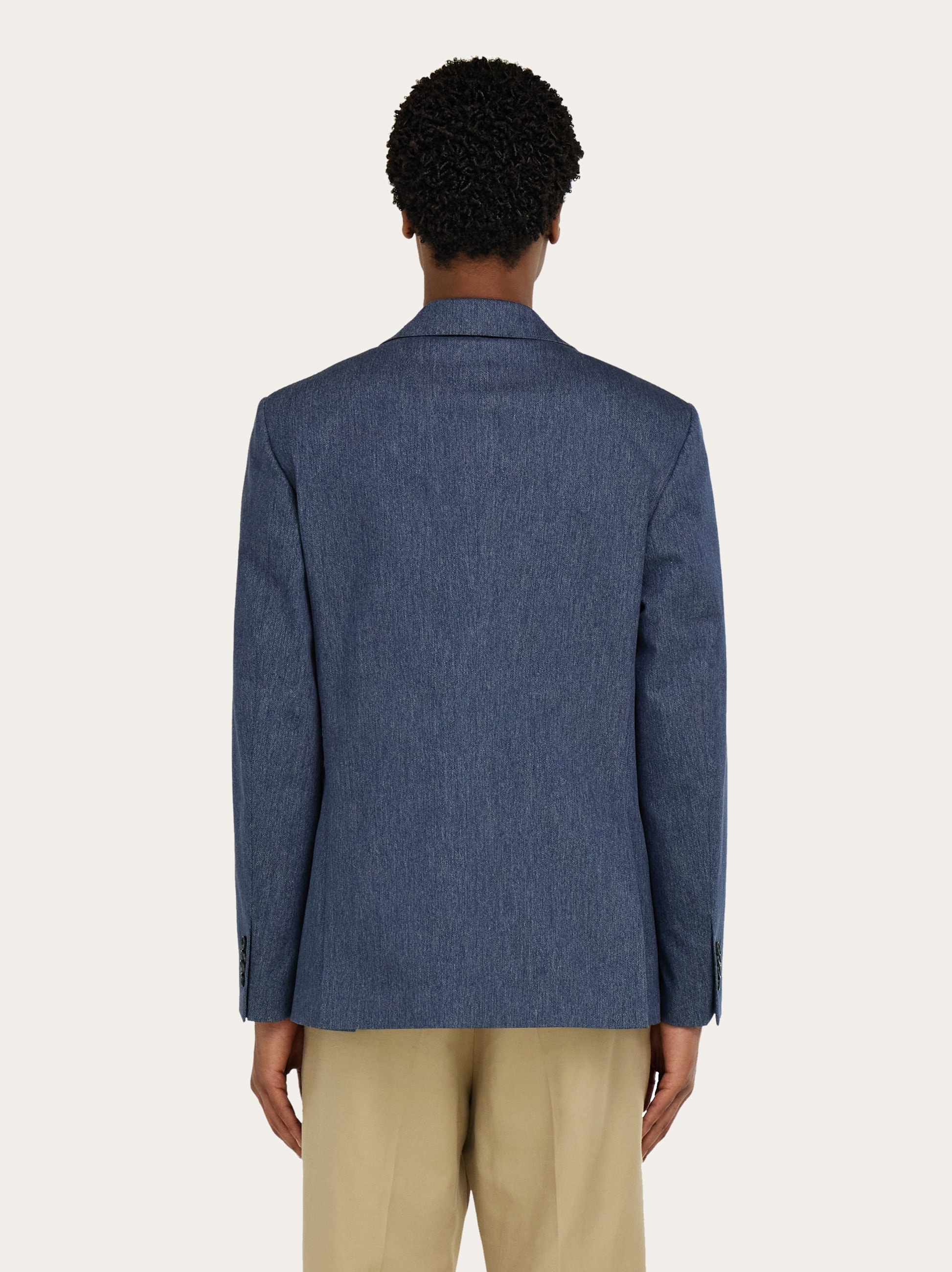 Single breasted denim blazer - Men | Ferragamo