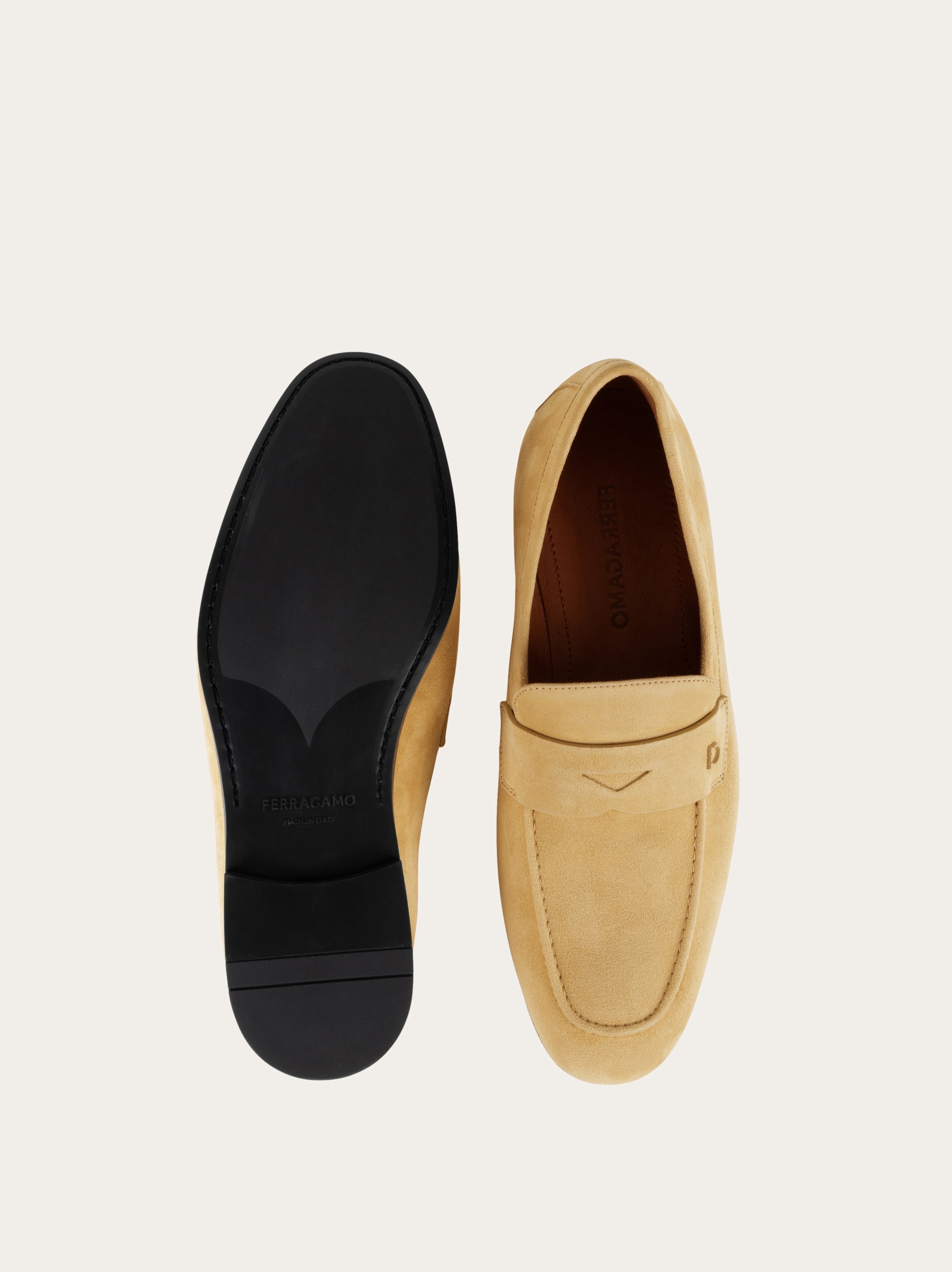 FERRAGAMO ローファー　キャメル色 フェラガモ ローファー キャメル 7 D 約24cm ガンチーニ スェード