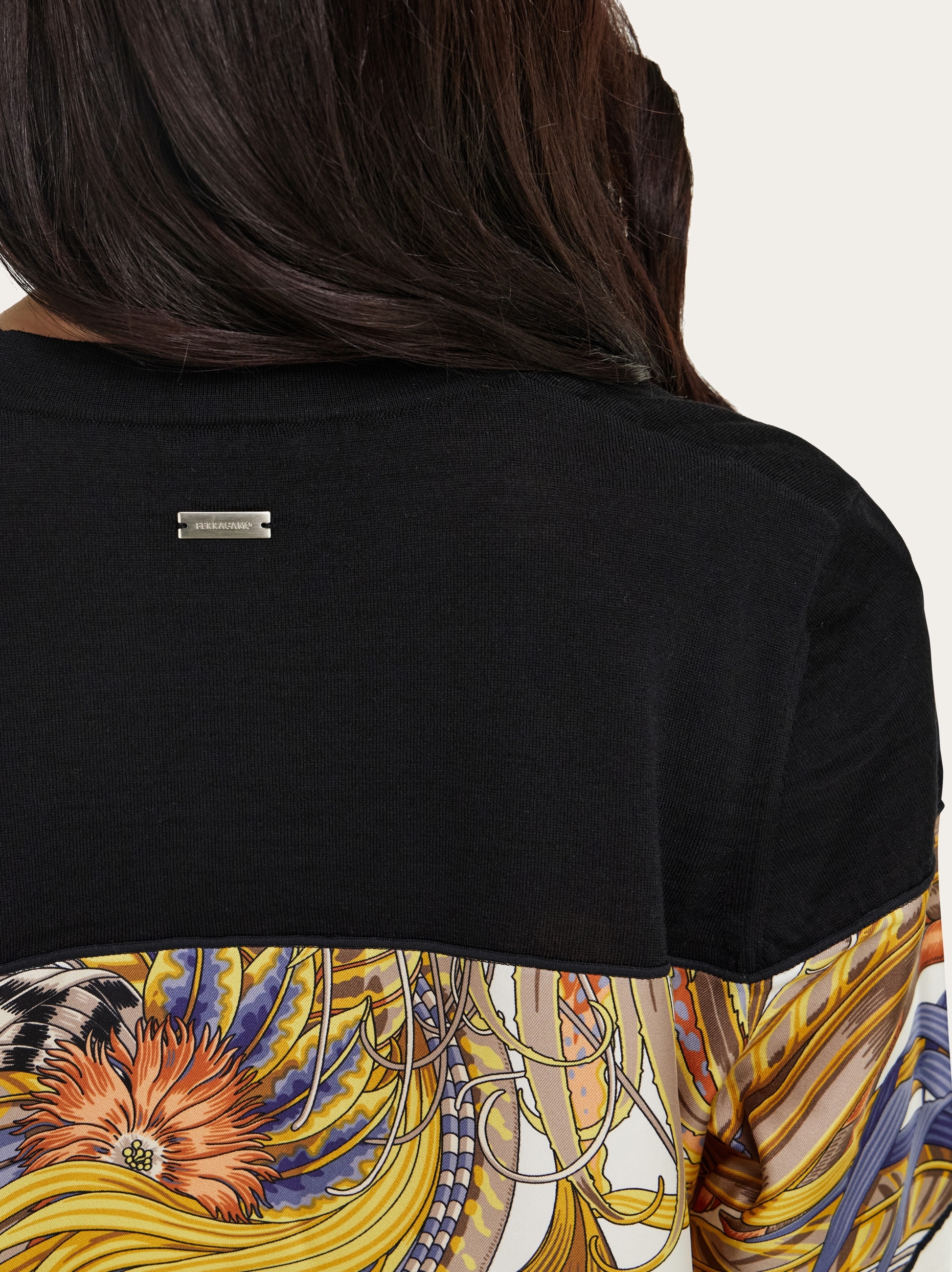 V-neck cardigan with silk inserts - Women | Ferragamo