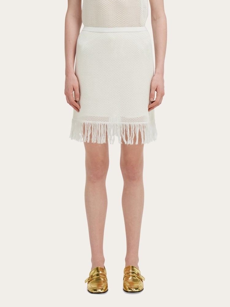 Falda de punto con flecos Gallery image 2
