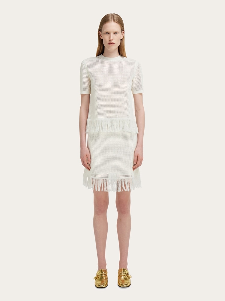 Falda de punto con flecos Gallery image 7