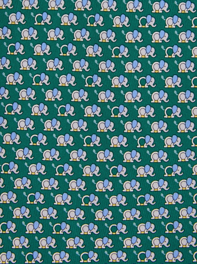 Cravate en soie imprimé Éléphanteau Gallery image 2