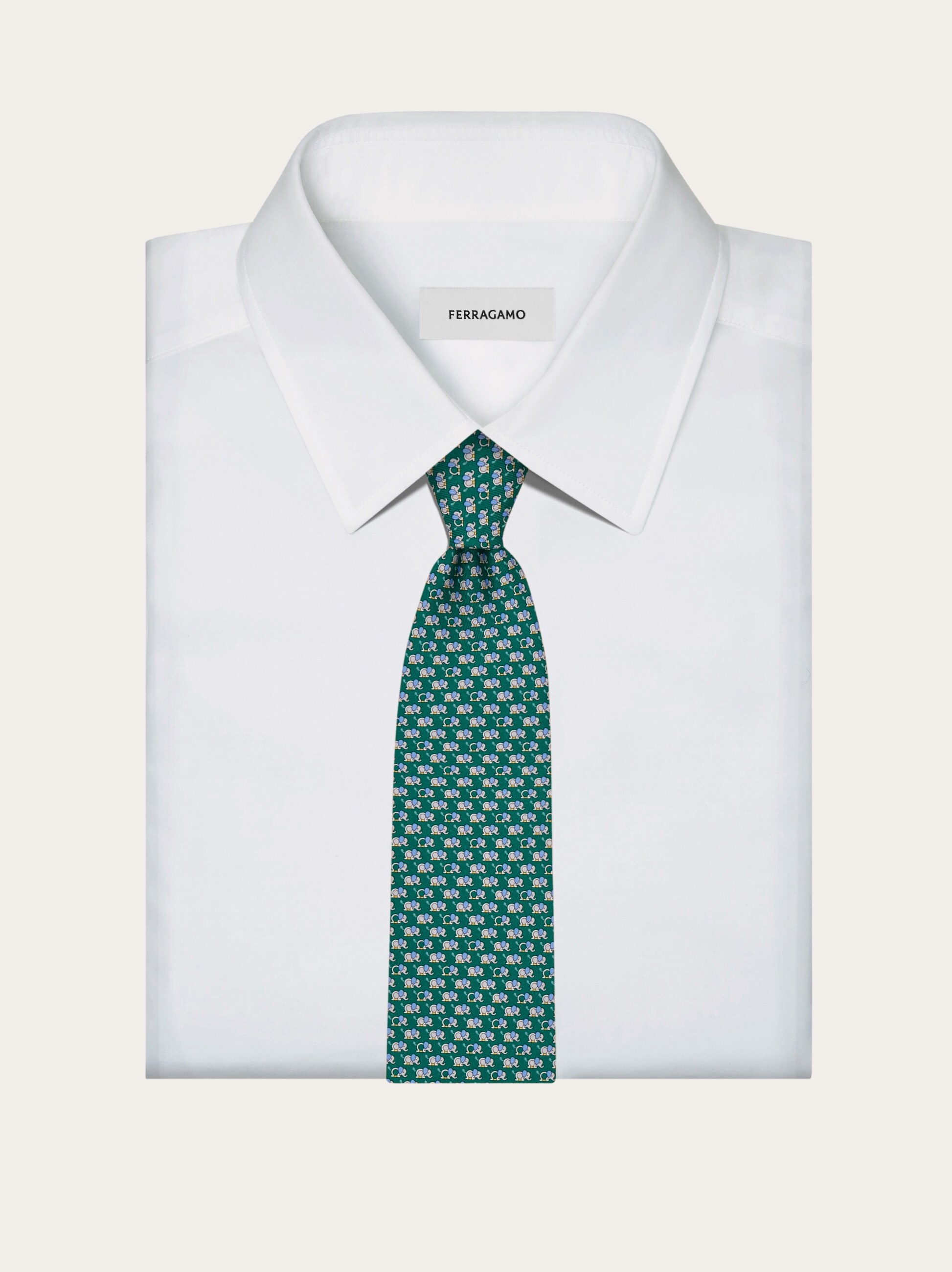 Elephant print silk tie - Men | Ferragamo