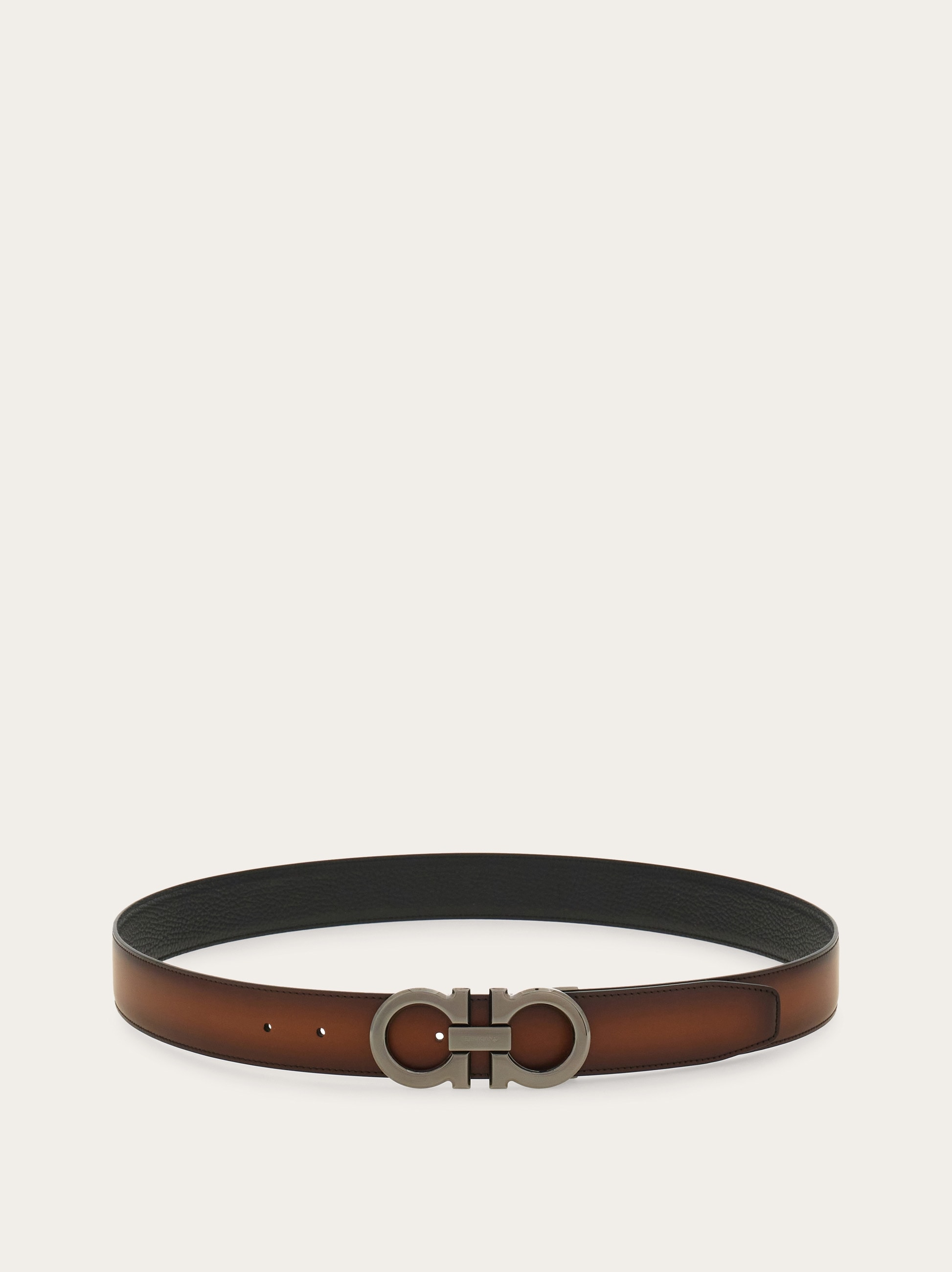 Reversible and adjustable belt with rectangular buckle - Men