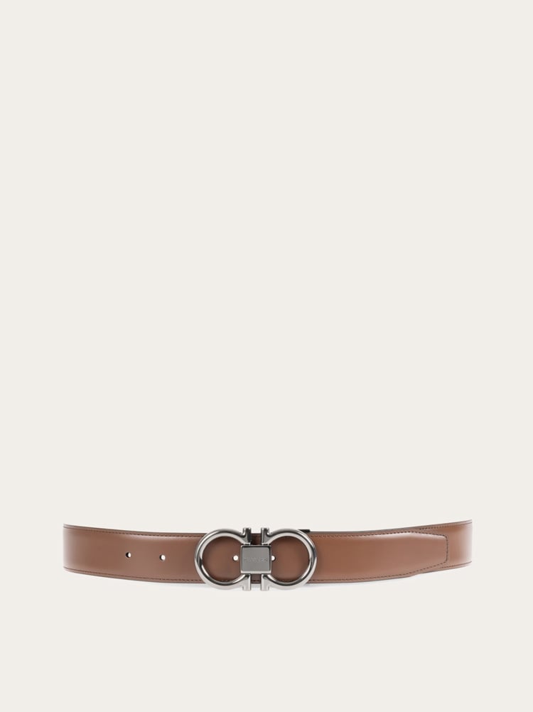 Reversible and adjustable Gancini belt Gallery image 1
