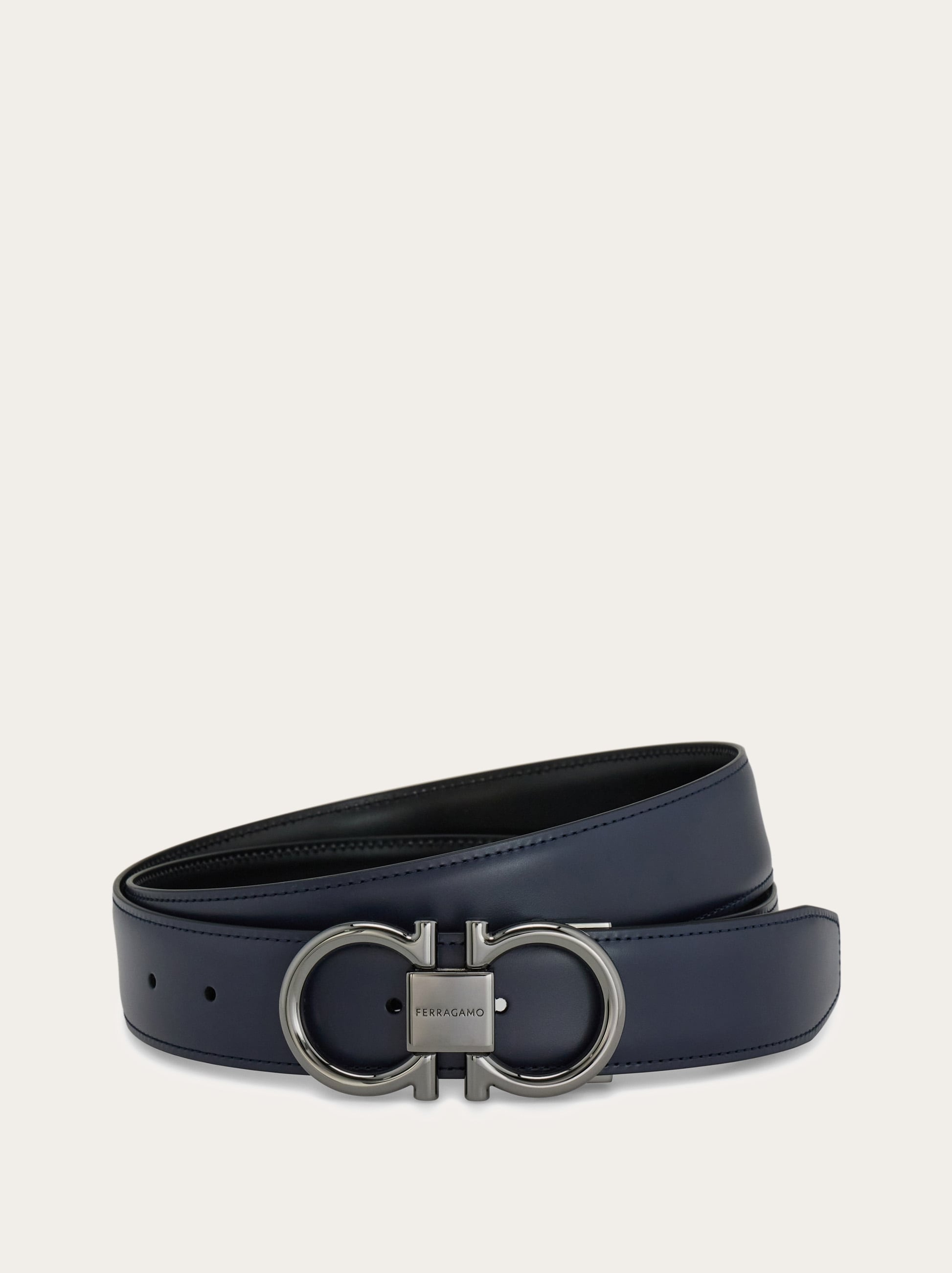 Reversible and adjustable Gancini belt - Men | Ferragamo