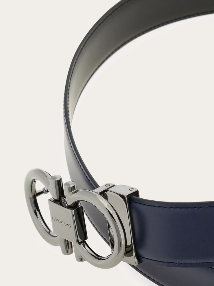 Reversible and adjustable Gancini belt Gallery image 5