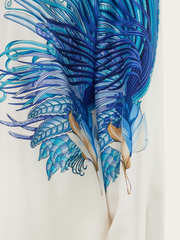 Silk Shirt with Feather Print Gallery image 6