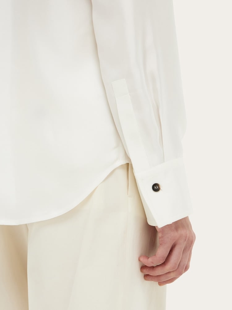 Silk Shirt with Feather Print Gallery image 7