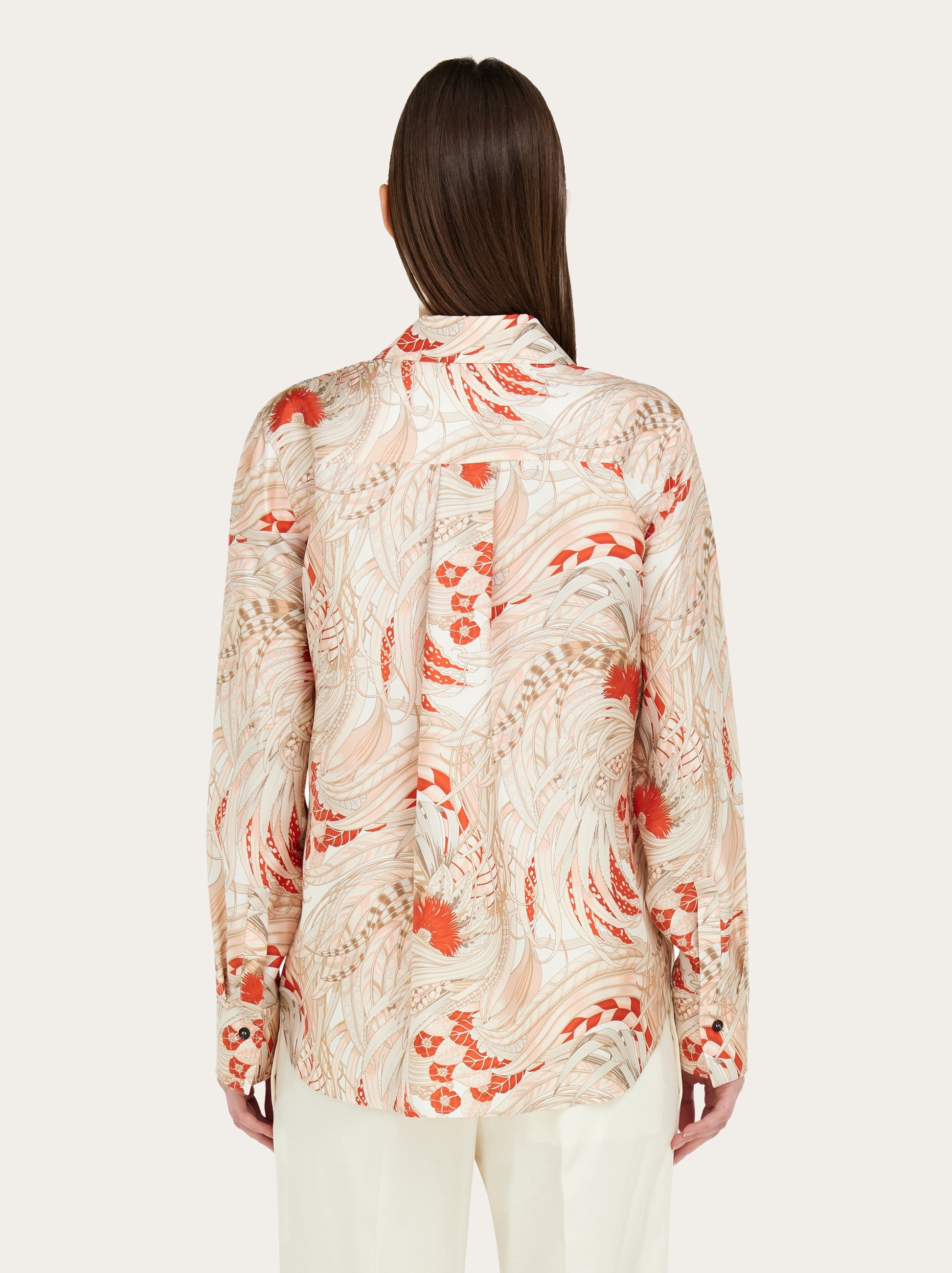 Rooster print silk twill shirt - Women | Ferragamo