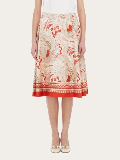 Salvatore Ferragamo 近年 シルク100% ボタニカルスカート シルクプリントスカート - ウィメンズ | Ferragamo