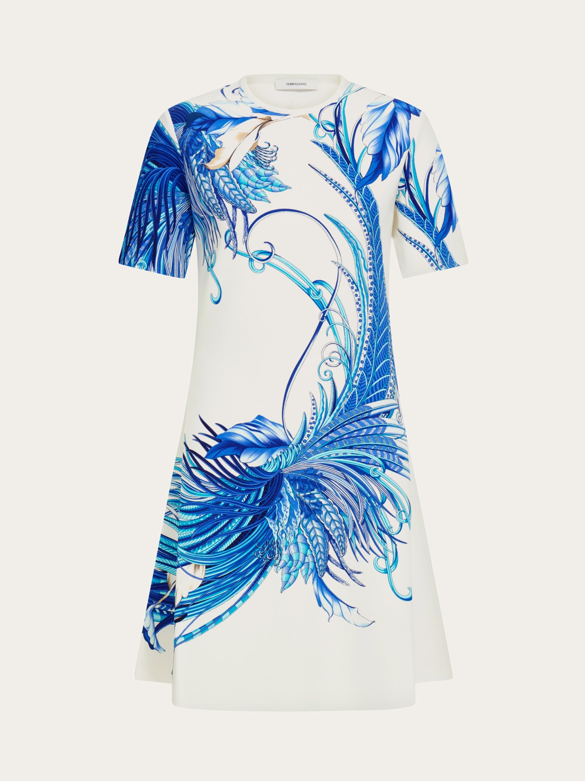 blue feather print dress Kitri Blue Feather Print Dress Intense Defense Feather Mini Dress In Blue Lisa Maree