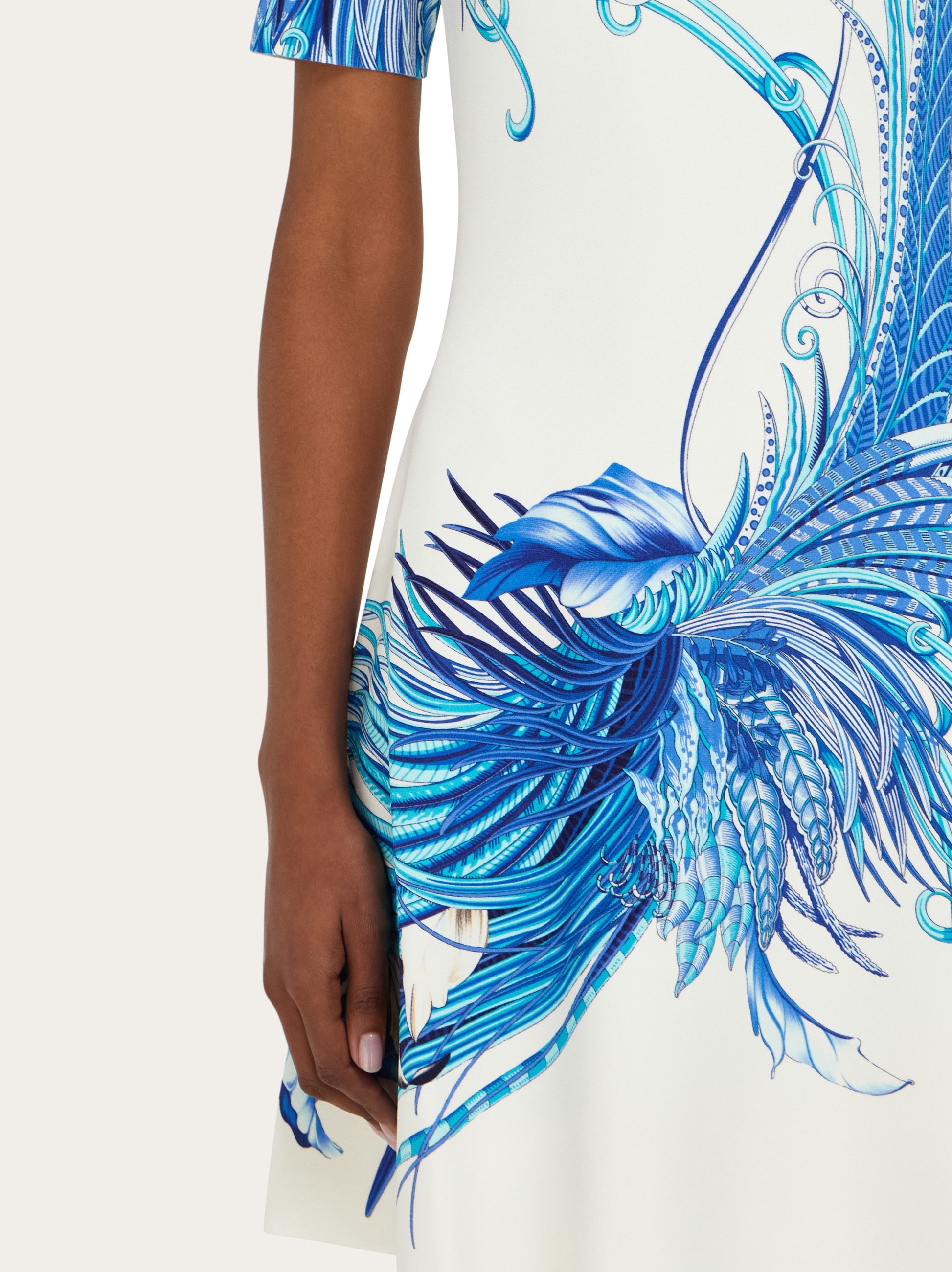 blue feather print dress show - Women Refer to our body category_casual-dresses This week in 1972 size:X-Large