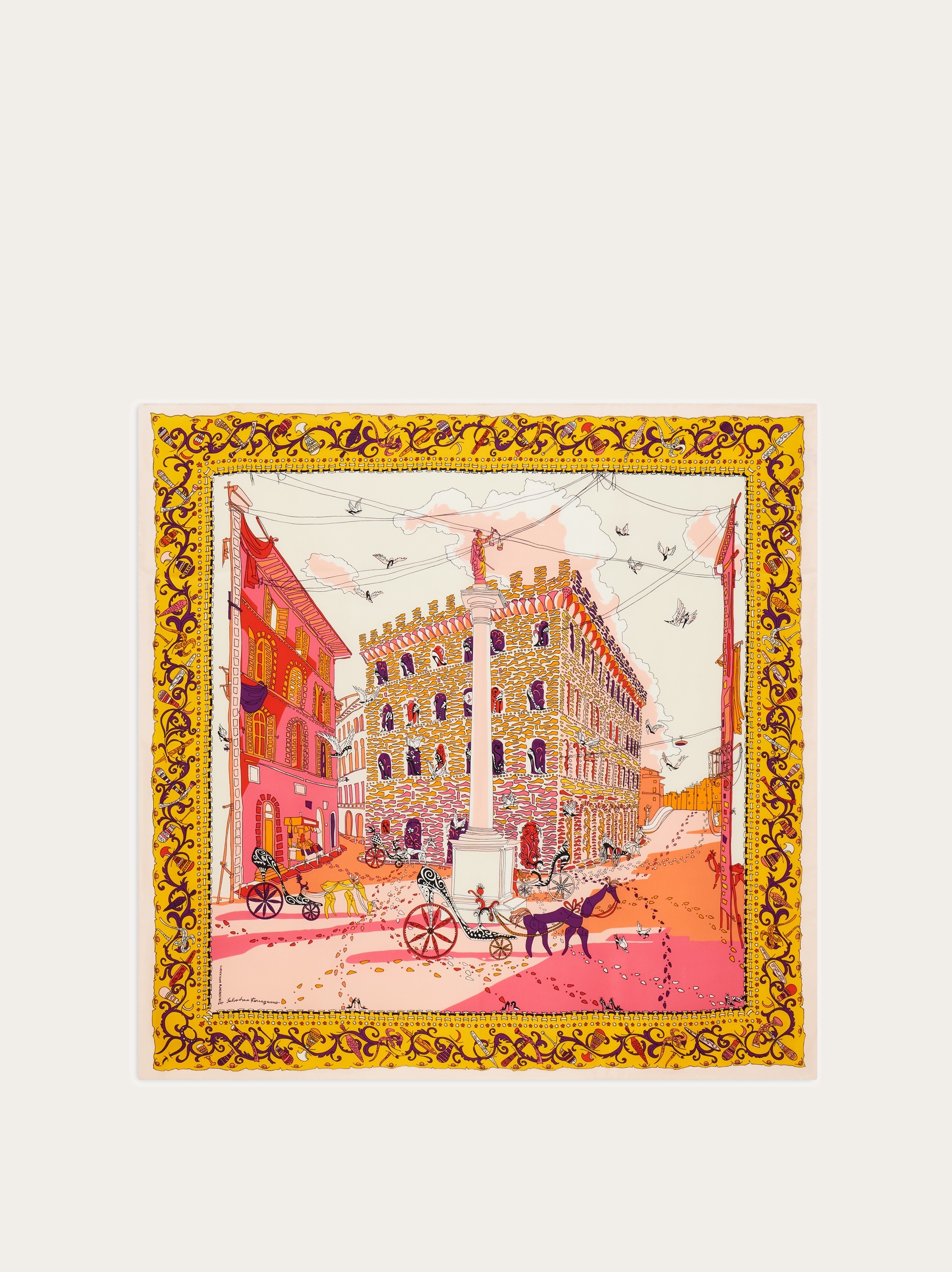 Palazzo Spini Feroni print silk scarf - Women | Ferragamo