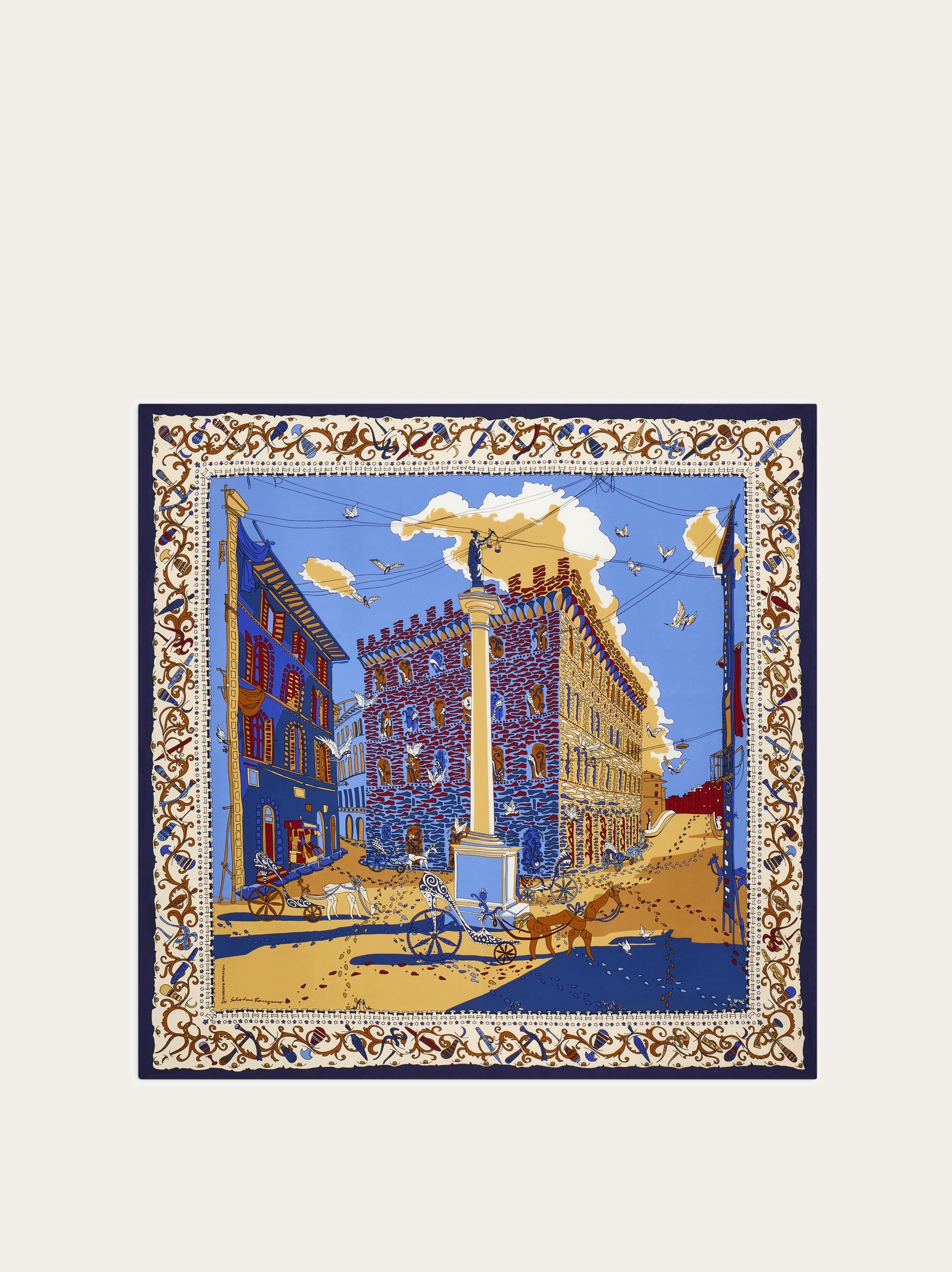 Palazzo Spini Feroni print silk scarf - Women | Ferragamo