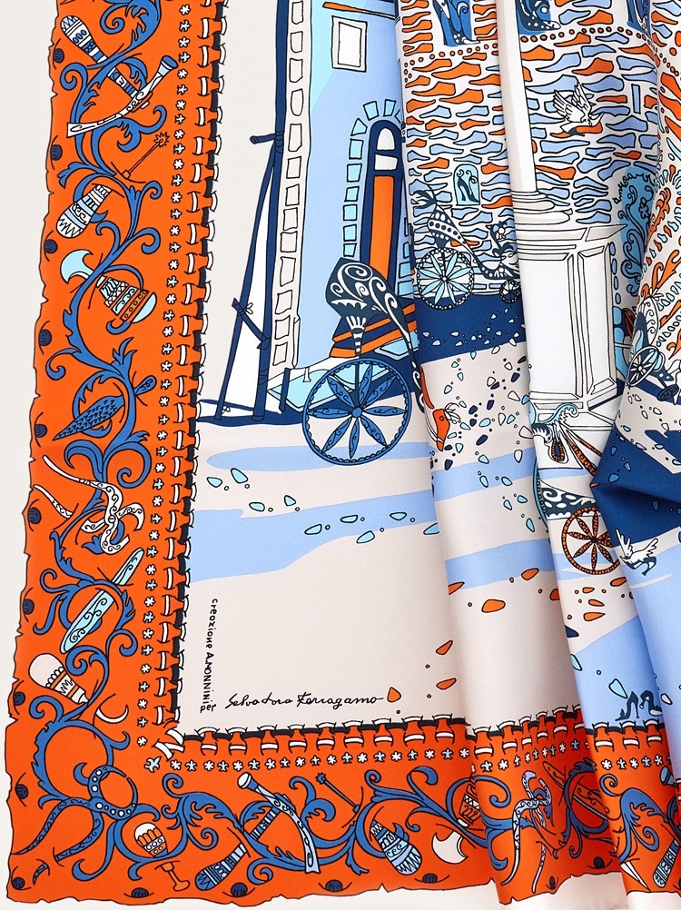 Foulard in seta stampa Palazzo Spini Feroni Gallery image 2