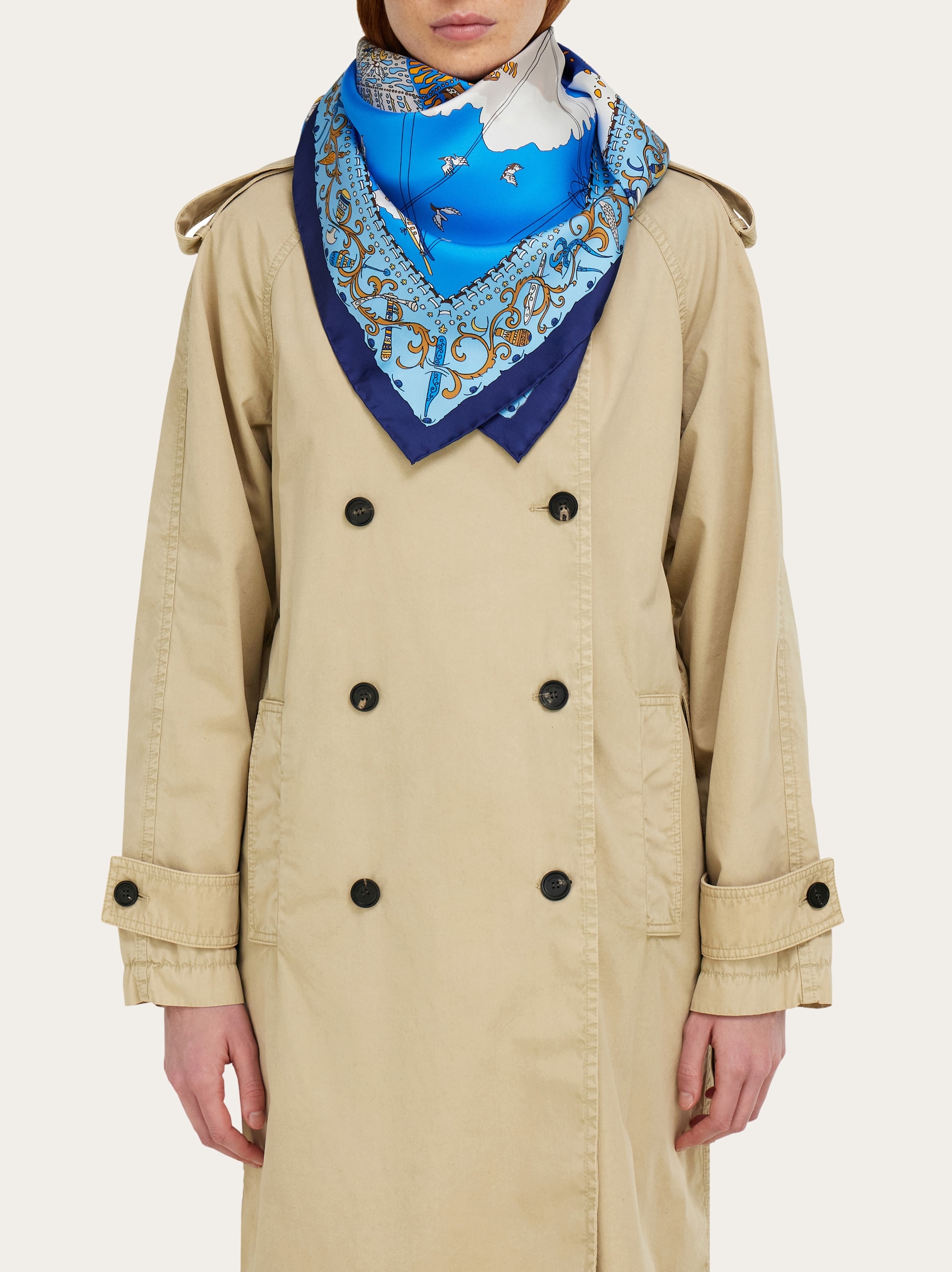 Palazzo Spini Feroni print silk scarf - Women | Ferragamo