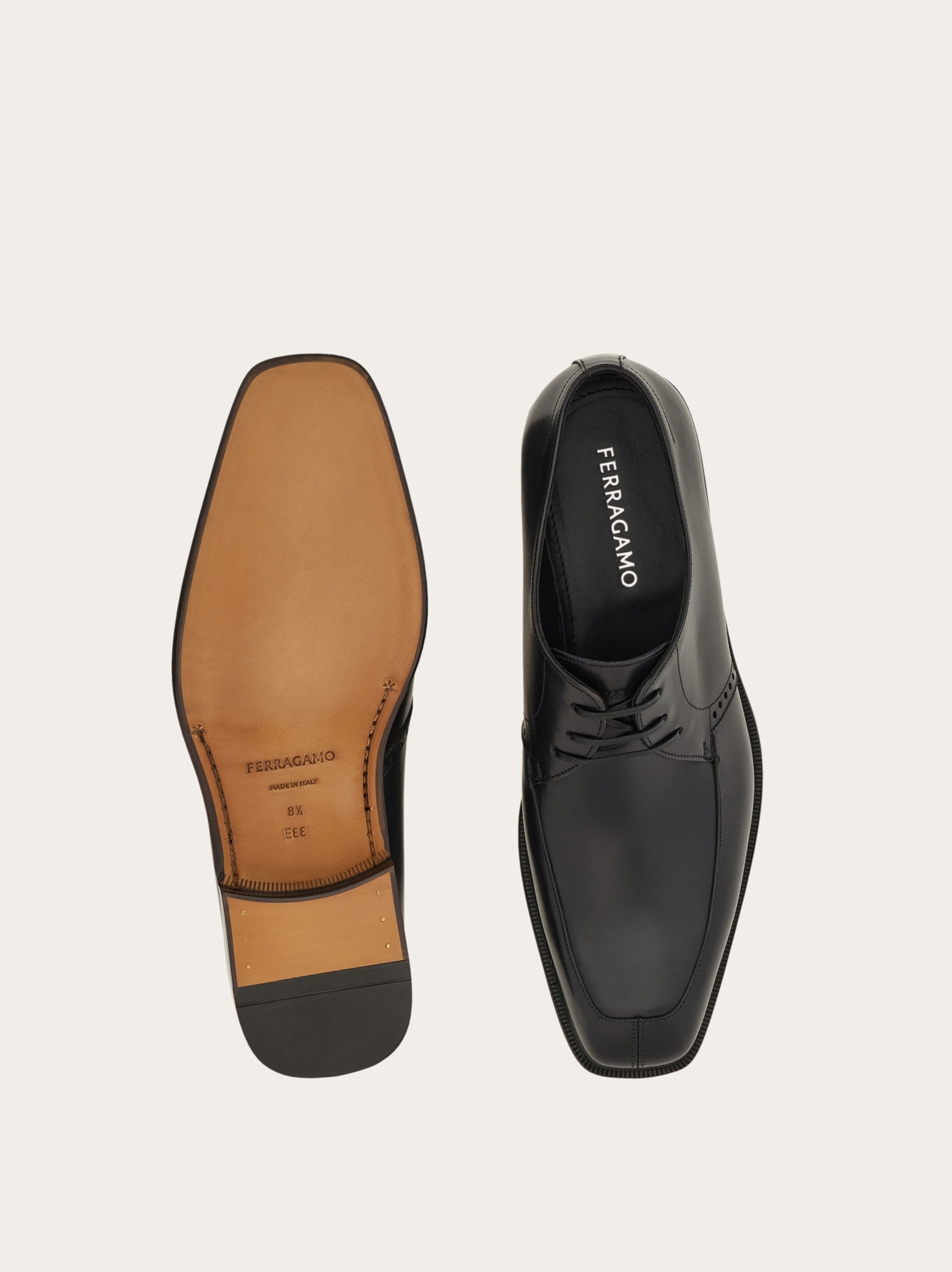 フェラガモ　メンズシューズ　スエード ダービー BLACK スクエアトゥ 店舗限定商品】ダービーシューズ - メンズ | Ferragamo