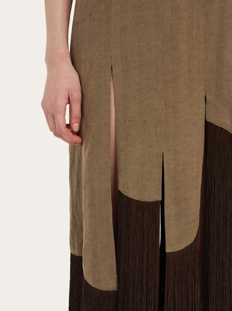 Long dress with fringe detail Gallery image 6