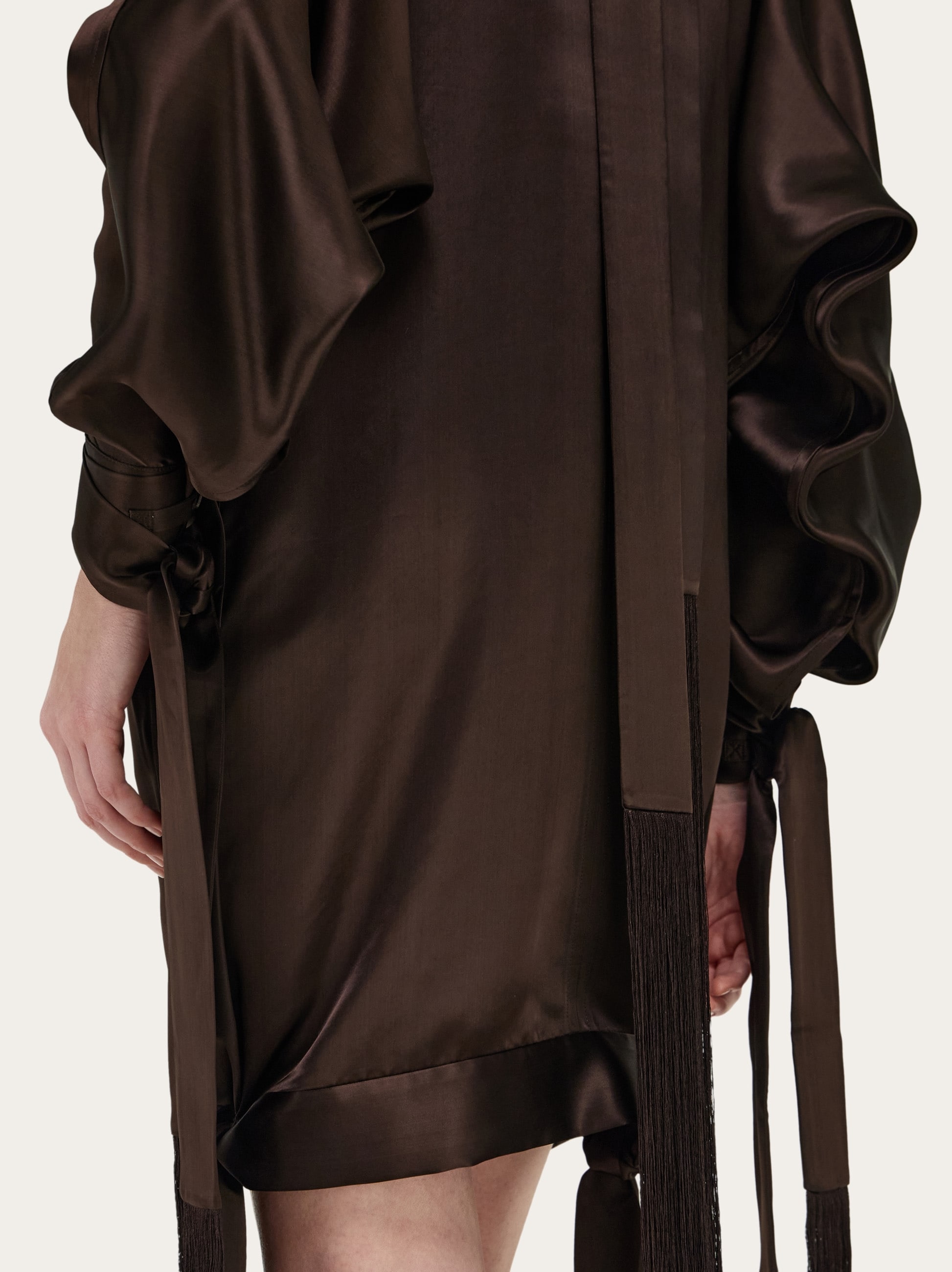 ferragamo silver dress FERRAGAMO Maximilian Davis 2023 Runway metallic silver lame wrapped dress IT40 S
